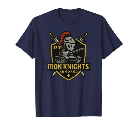 Iron Knights Armored – 130th Tank Battalion Emblem Fictional T-Shirt