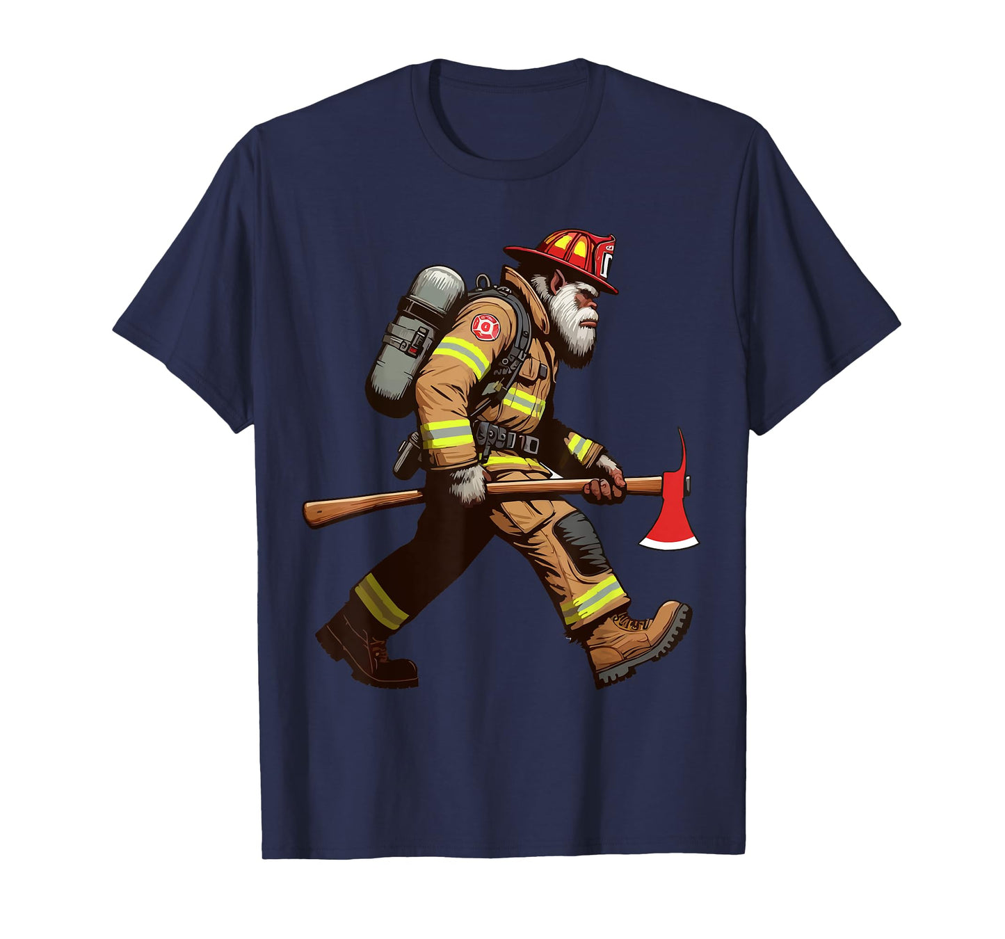 Firefighter Sasquatch Tee Big Foot Fireman Rescuer Yeti T-Shirt