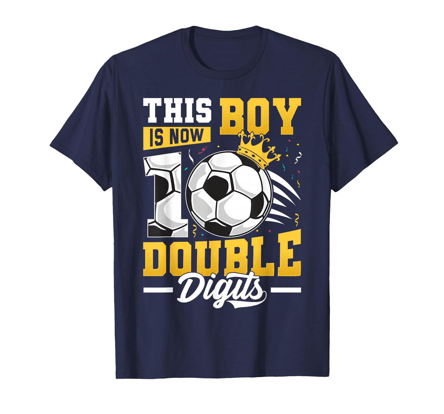 This Boy Double Digits Soccer 10 Year Old Boy Birthday T-Shirt