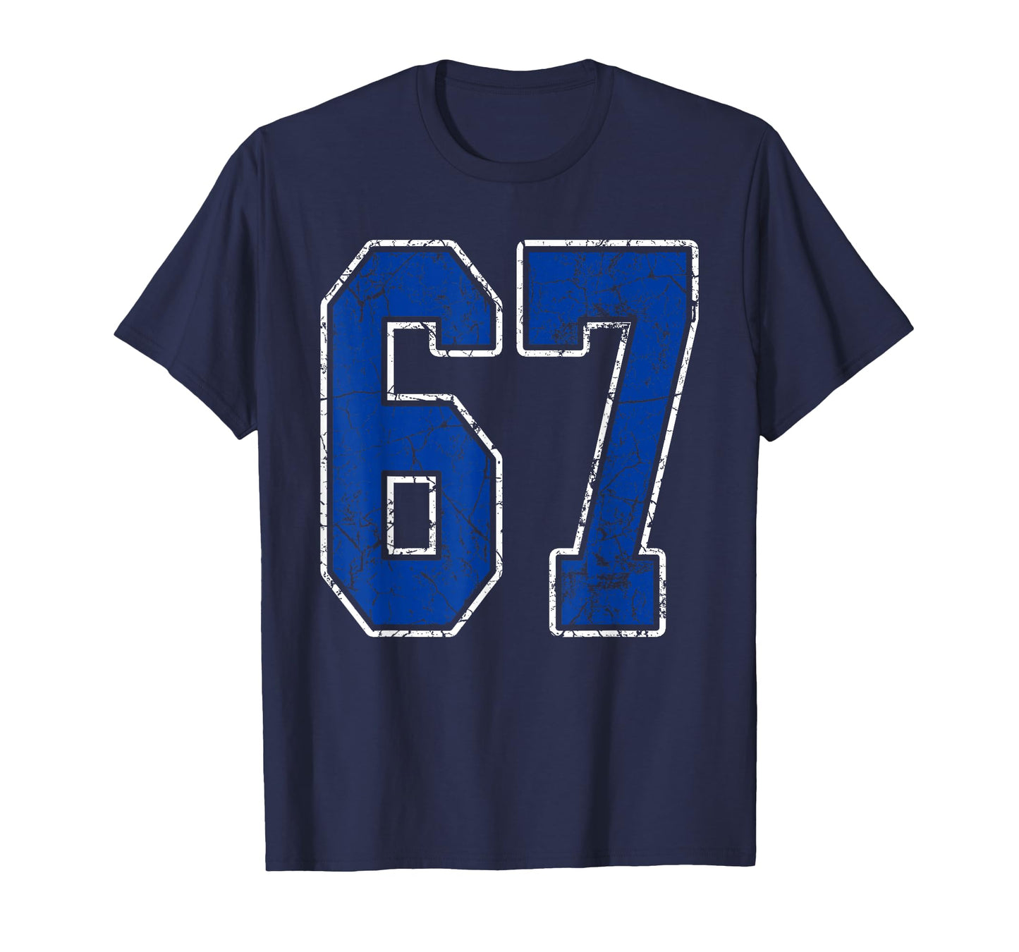 Royal Blue and White Number 67 Jersey Player Uniform #67 Fan T-Shirt
