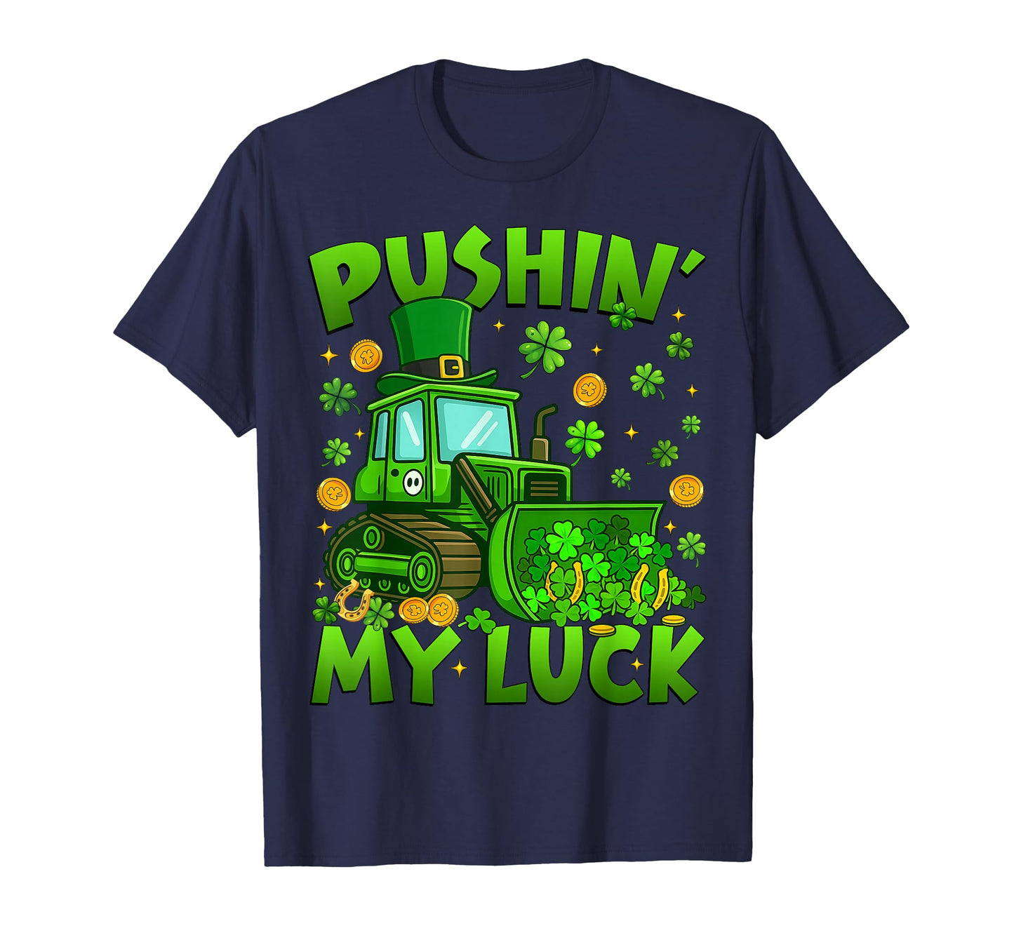 Pushing My Luck Tractor St Patricks Day Boys Toddler Kids T-Shirt