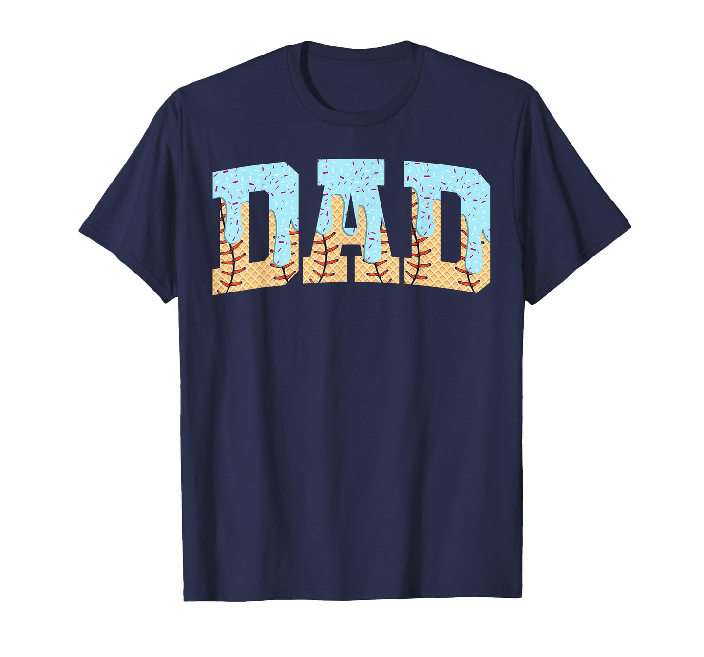 Baseball Dad Ice Cream Drip Fathers Day T-Shirt