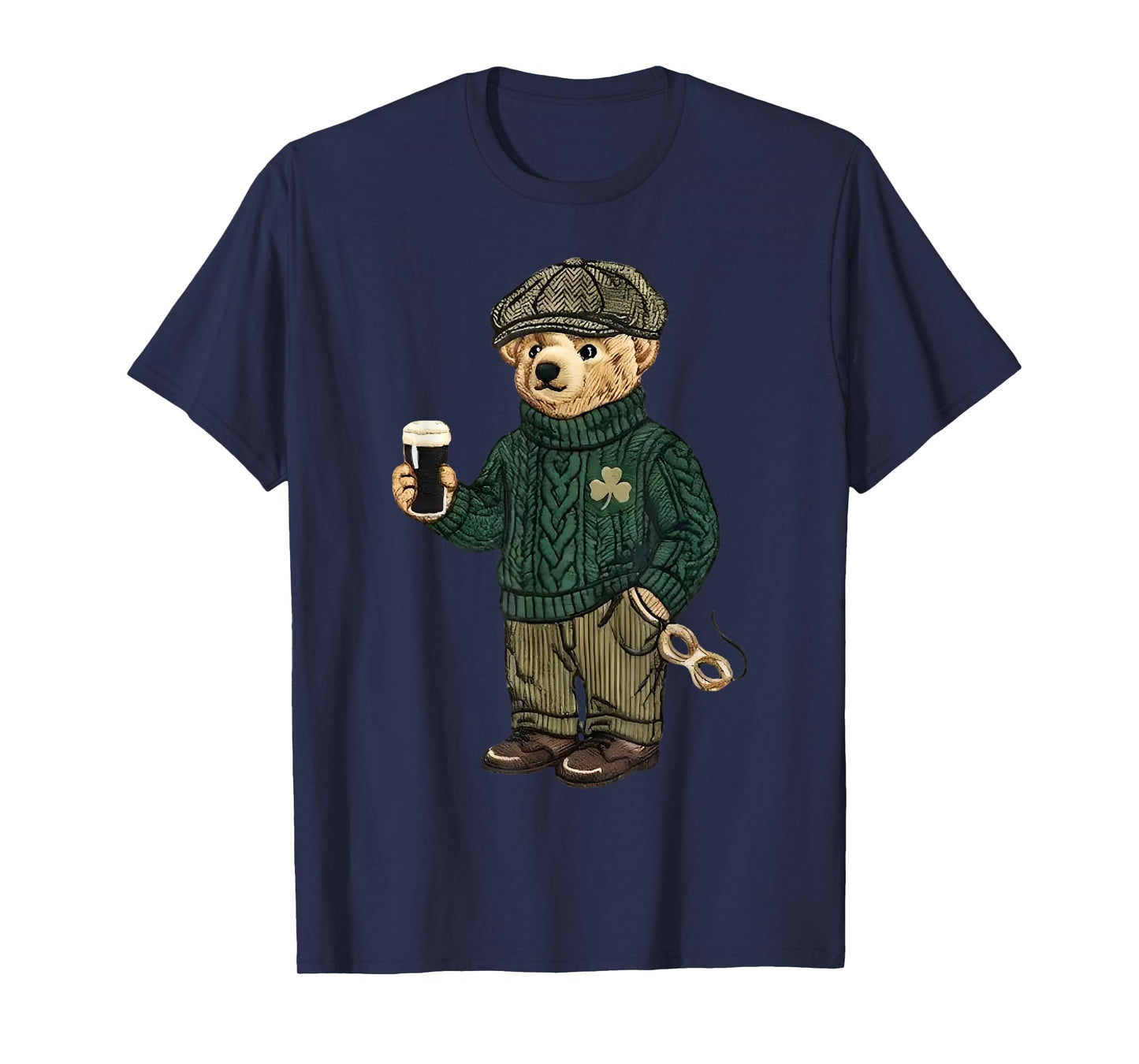 Cool Funny Teddy Bear Feeling Lucky Drinking St Patricks Day T-Shirt