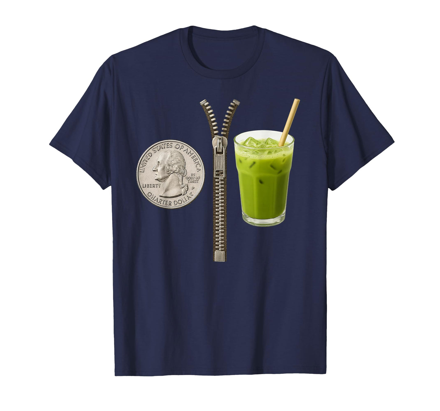 Quarter Zips and Matcha Funny Meme Saying Design T-Shirt