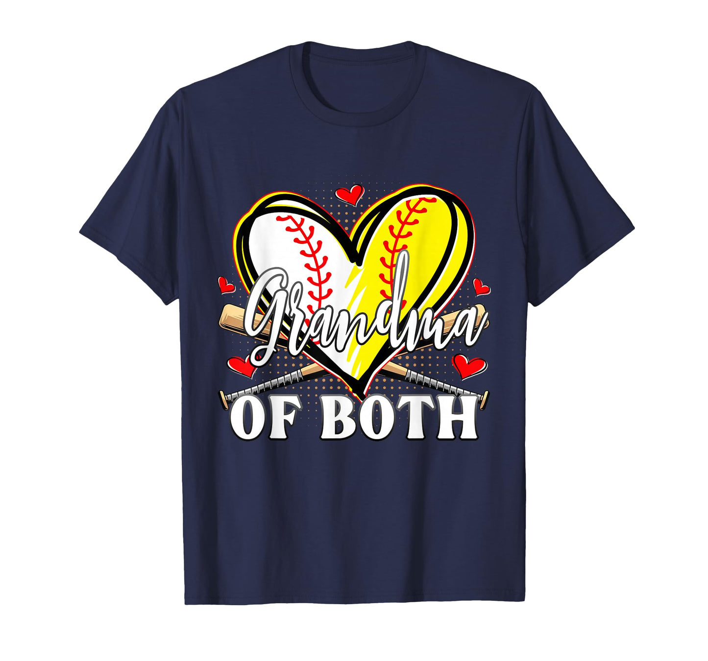 Grandma Of Both Baseball Softball Grandma Mothers Day T-Shirt