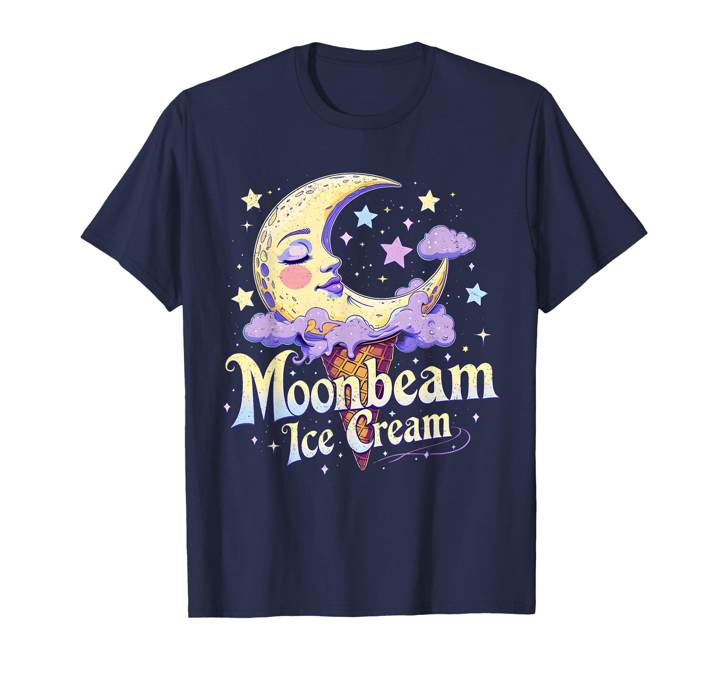 Moonbeam Ice Cream Cute Celestial Dessert Art T-Shirt