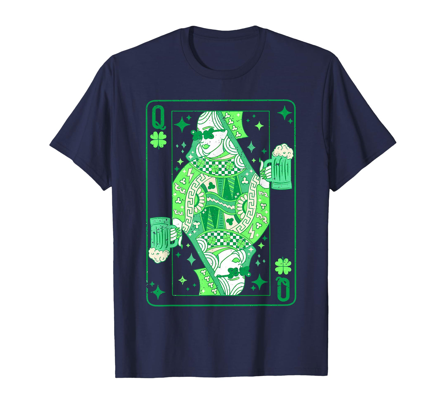 Shamrock Queen Playing Card St Patricks Day Shamrock Irish T-Shirt
