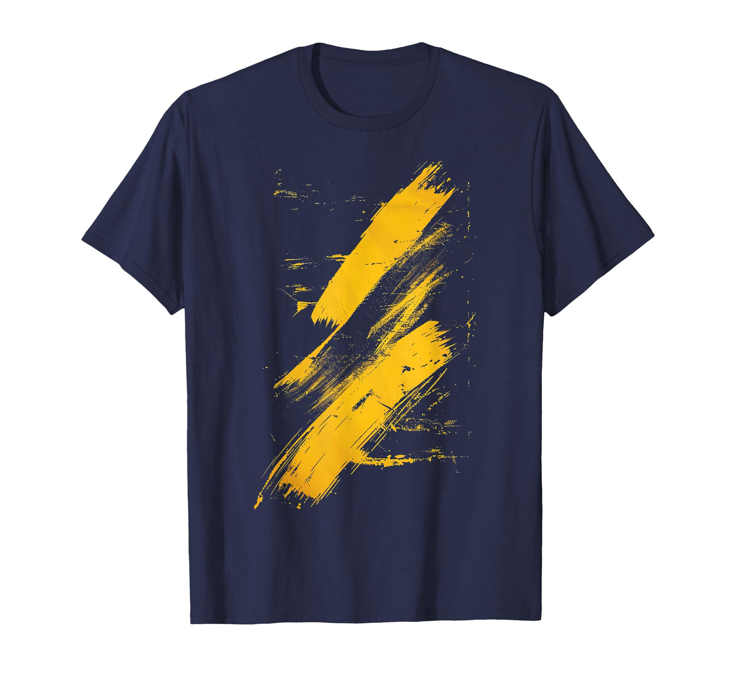 LumaThread Unisex Adults Yellow And Black Brushstrokes Graphic T-Shirt