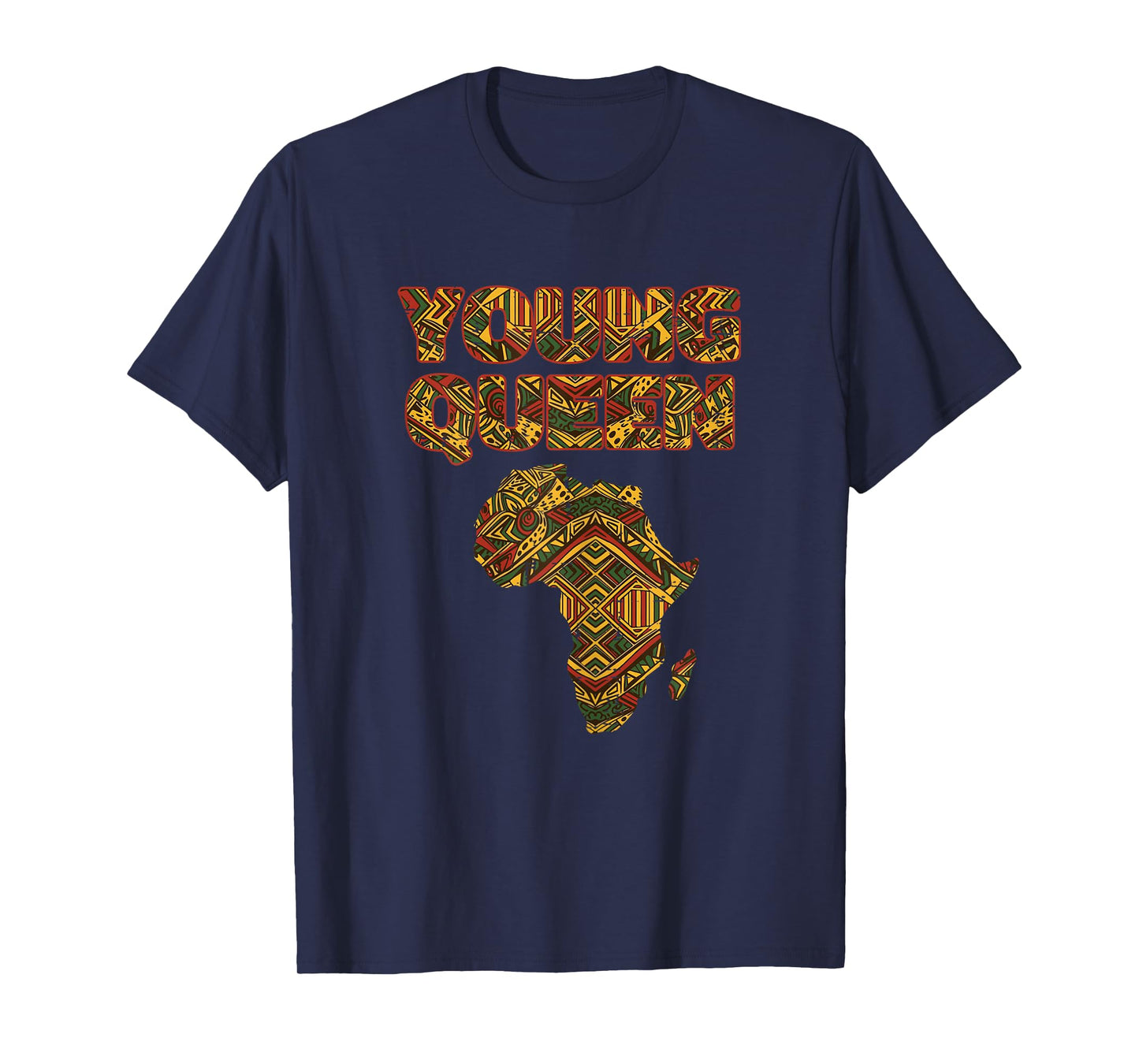 Black History Young Queen Africa Map African Girls Kid Women T-Shirt