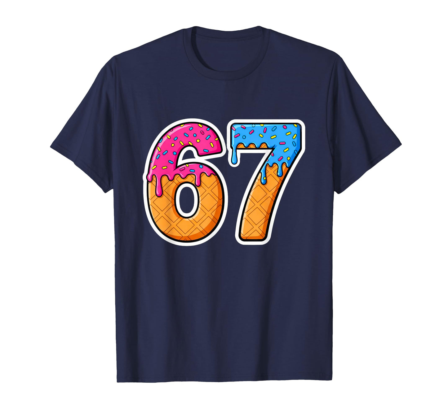Six Seven Ice Cream Drip Gen Alpha Slang 6 7 Trending Meme T-Shirt