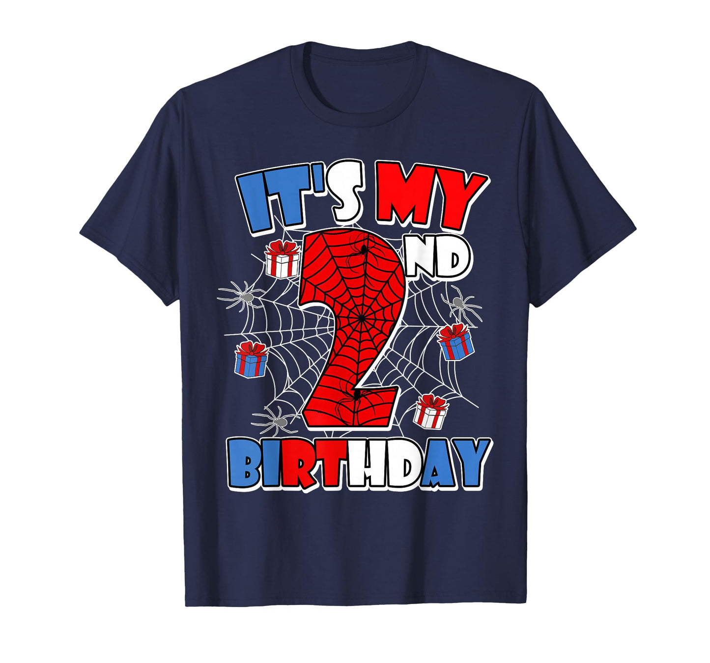 It's My 2nd Birthday Spider Theme Party Boy Birthday T-Shirt