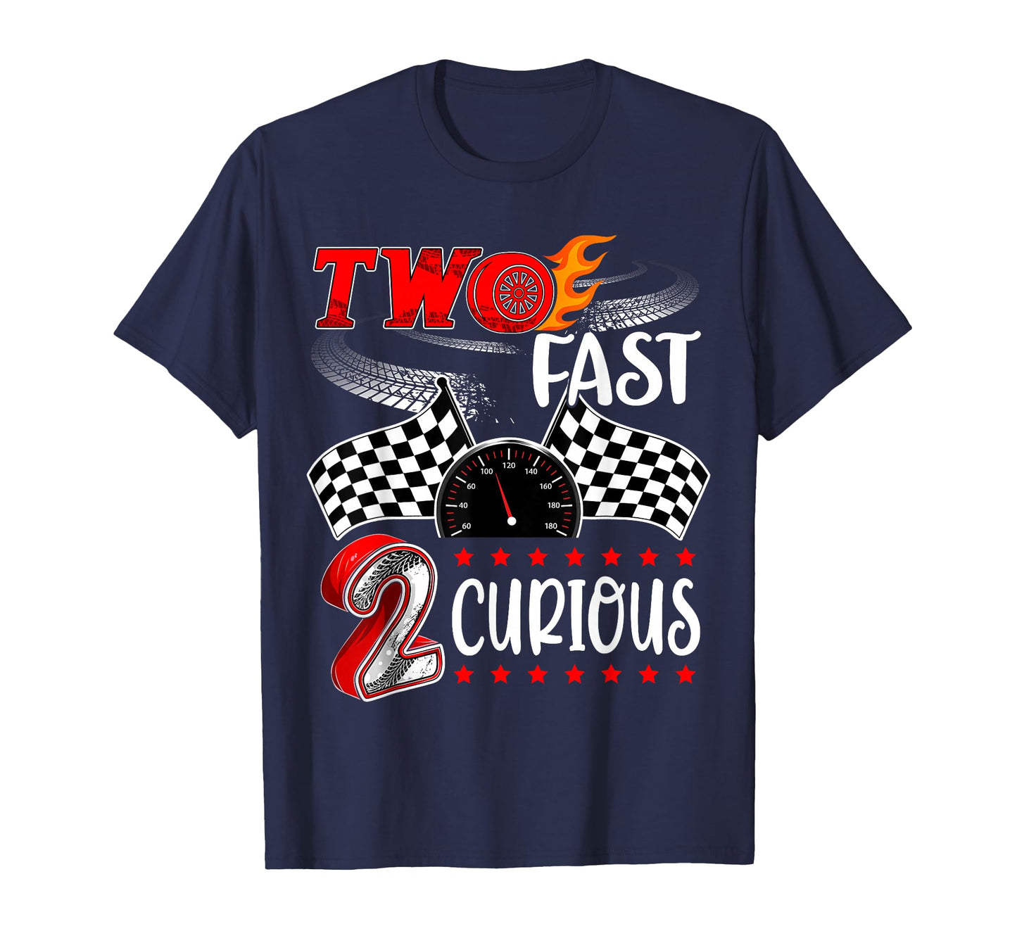 Two Fast 2 Curious Racing 2nd Birthday Two Fast Birthday T-Shirt