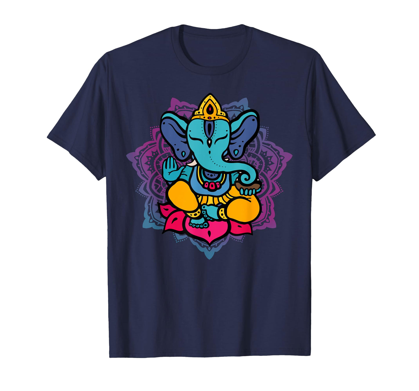 Beautiful Ganesha in Yoga Lotus Meditation Mandala T-Shirt T-Shirt