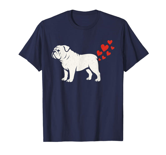 Cute English Bulldog Owner Valentines Day Heart Dog Farts T-Shirt