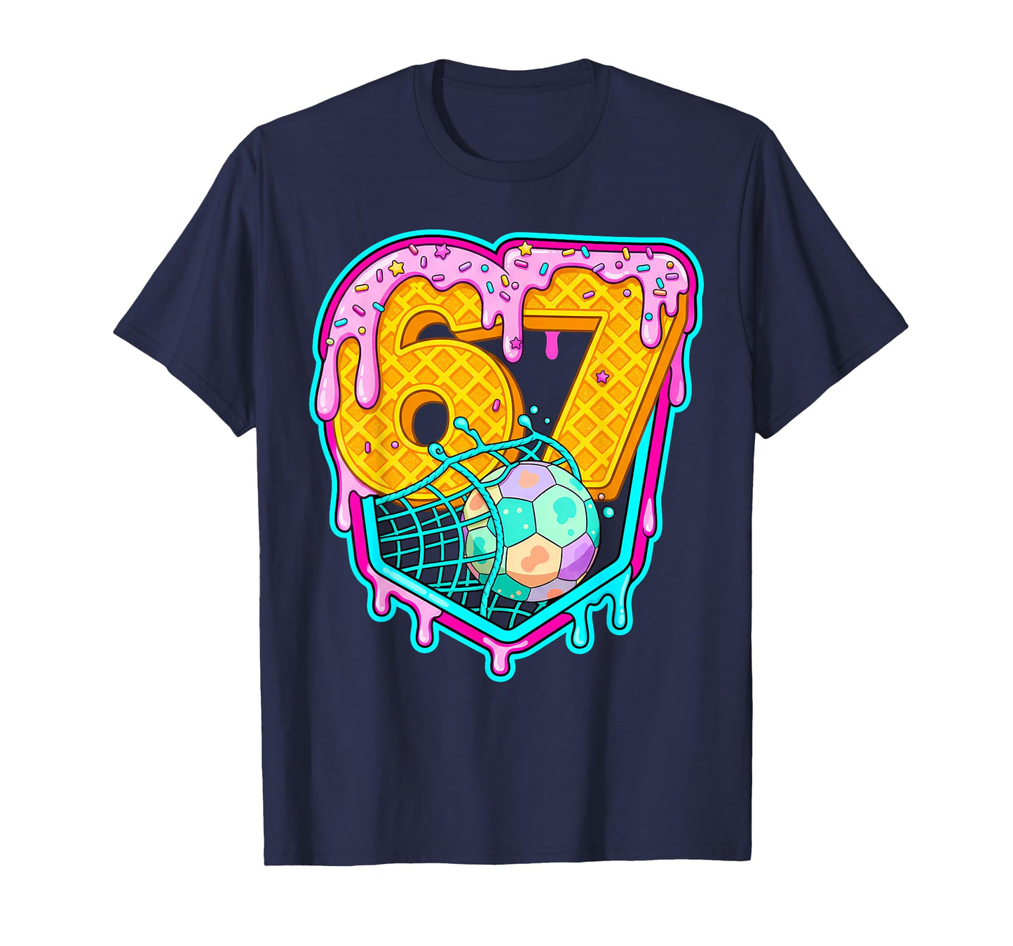 Soccer Ice Cream Drip 67 Sports Six Seven Meme Youth Boys T-Shirt