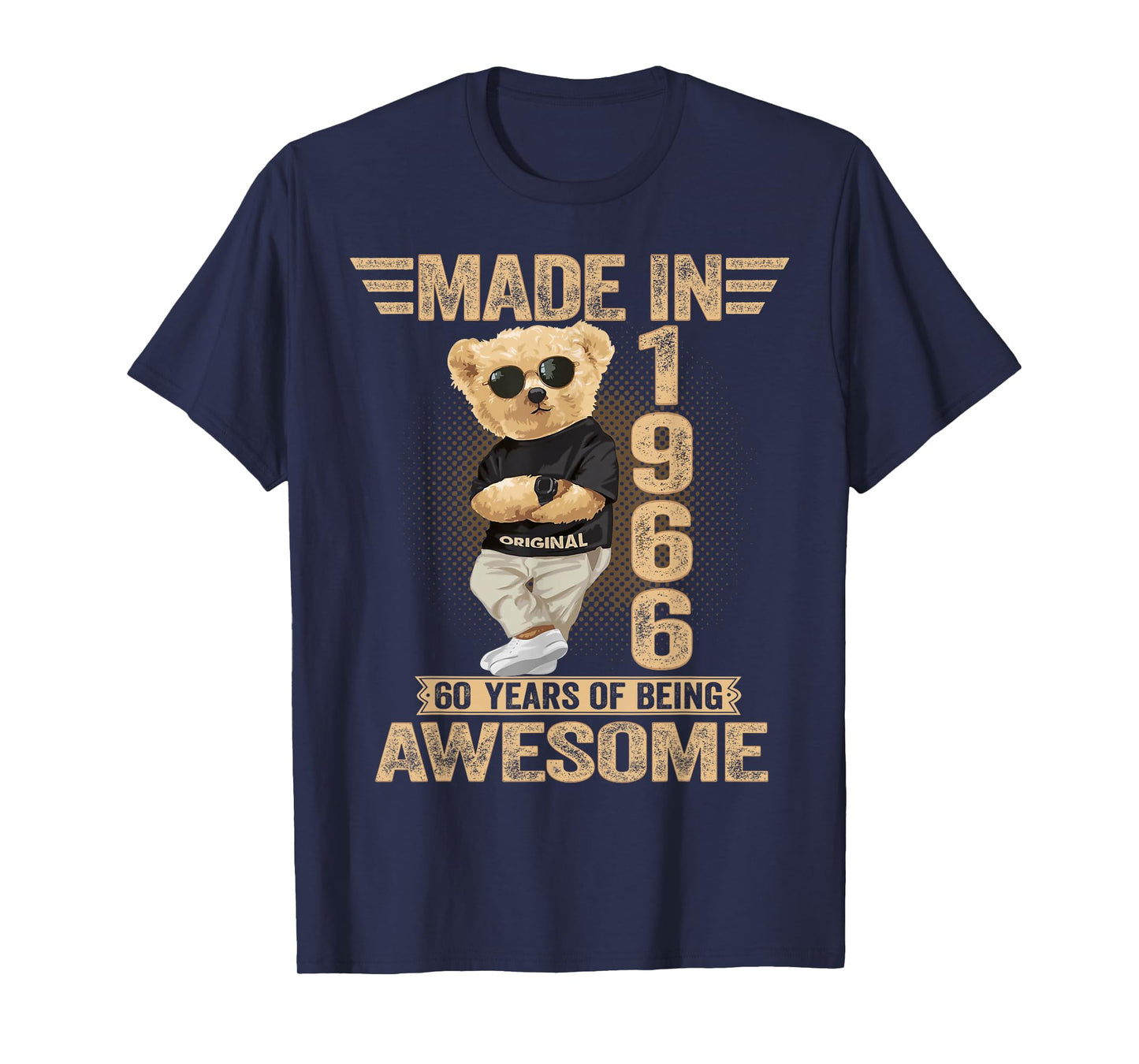 60 Year Old Made in 1966 Teddy Bear 60th Birthday Men Women T-Shirt