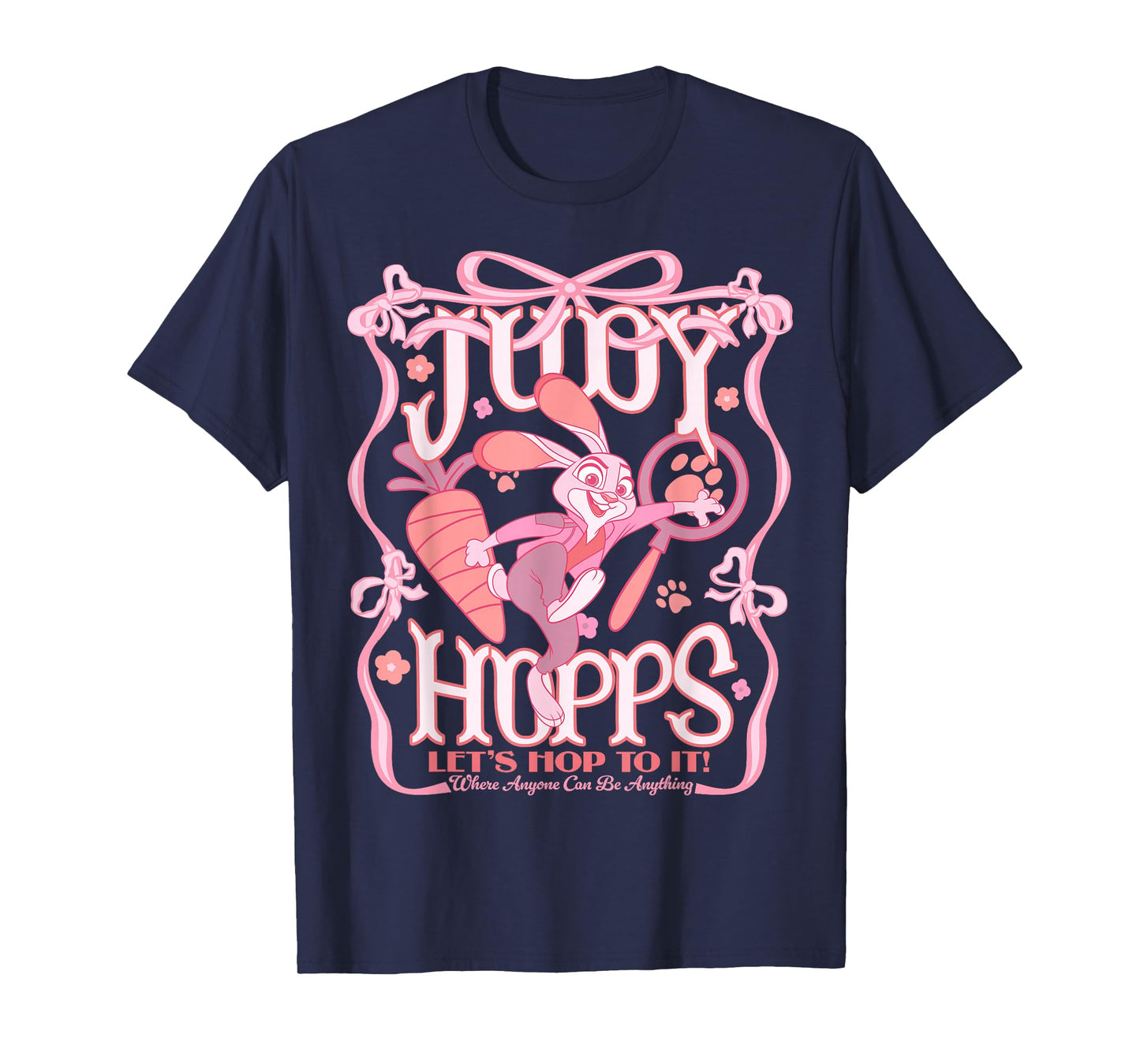 Disney Zootopia 2 Judy Hopps Let's Hop to It! Pink Ribbons T-Shirt