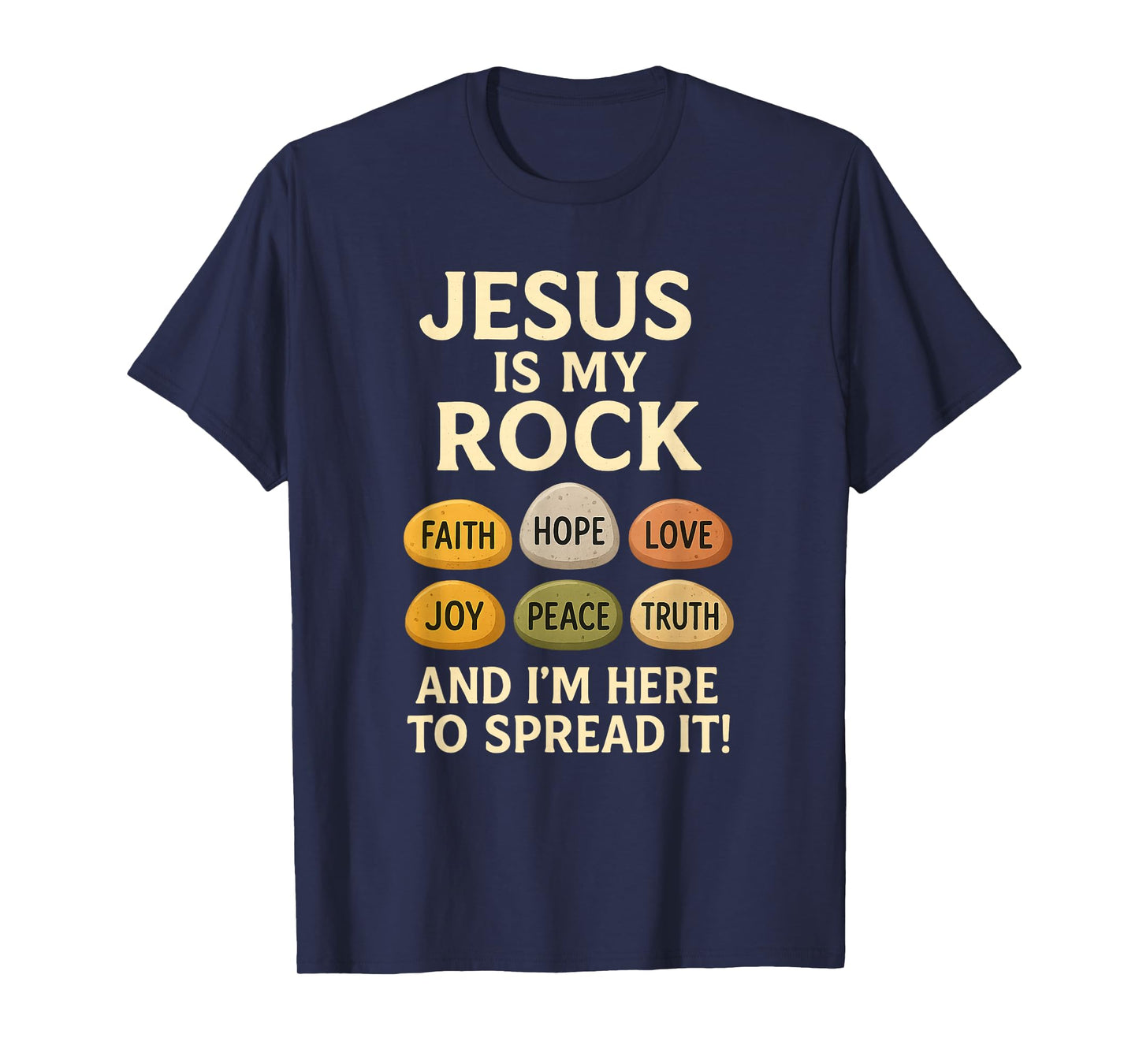 Jesus is My Rock Christian Faith Bible Verse Shirt T-Shirt