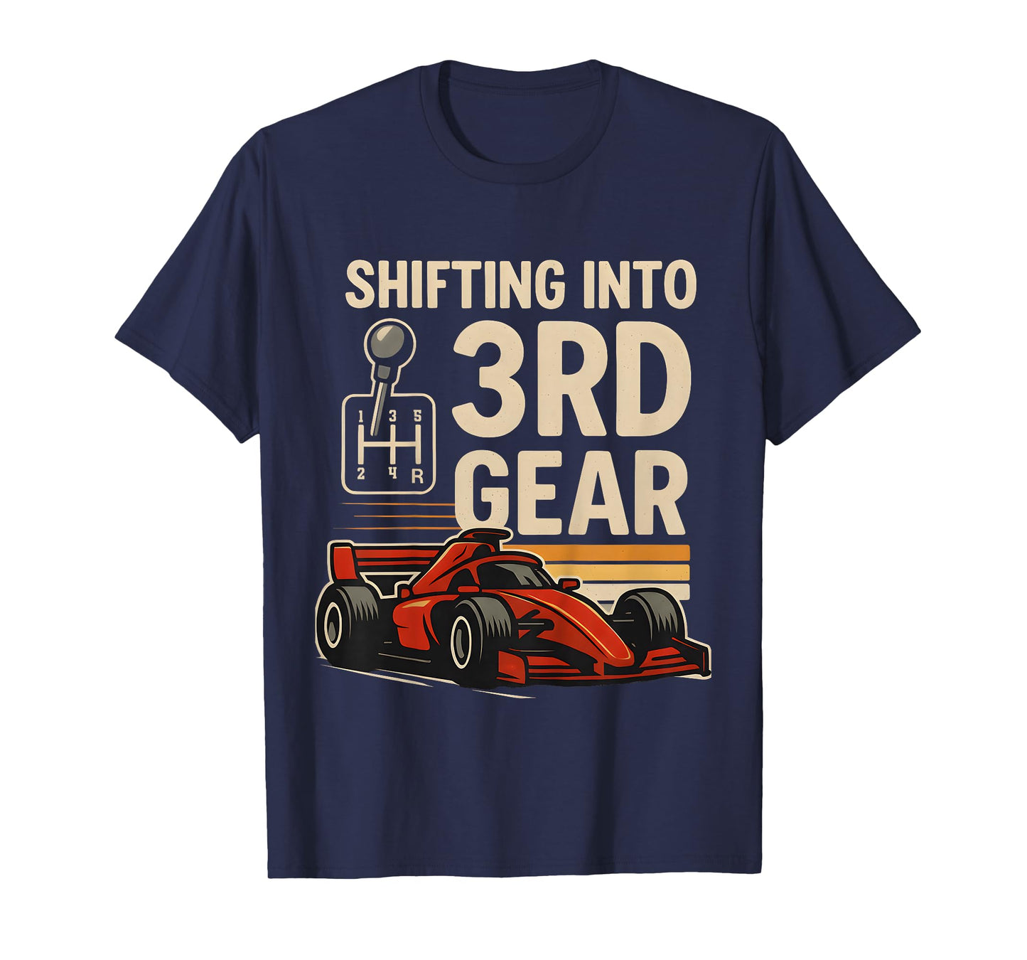 Kids Shifting Into Third Gear 3rd Birthday Girl Boy Race Car 3Yr T-Shirt