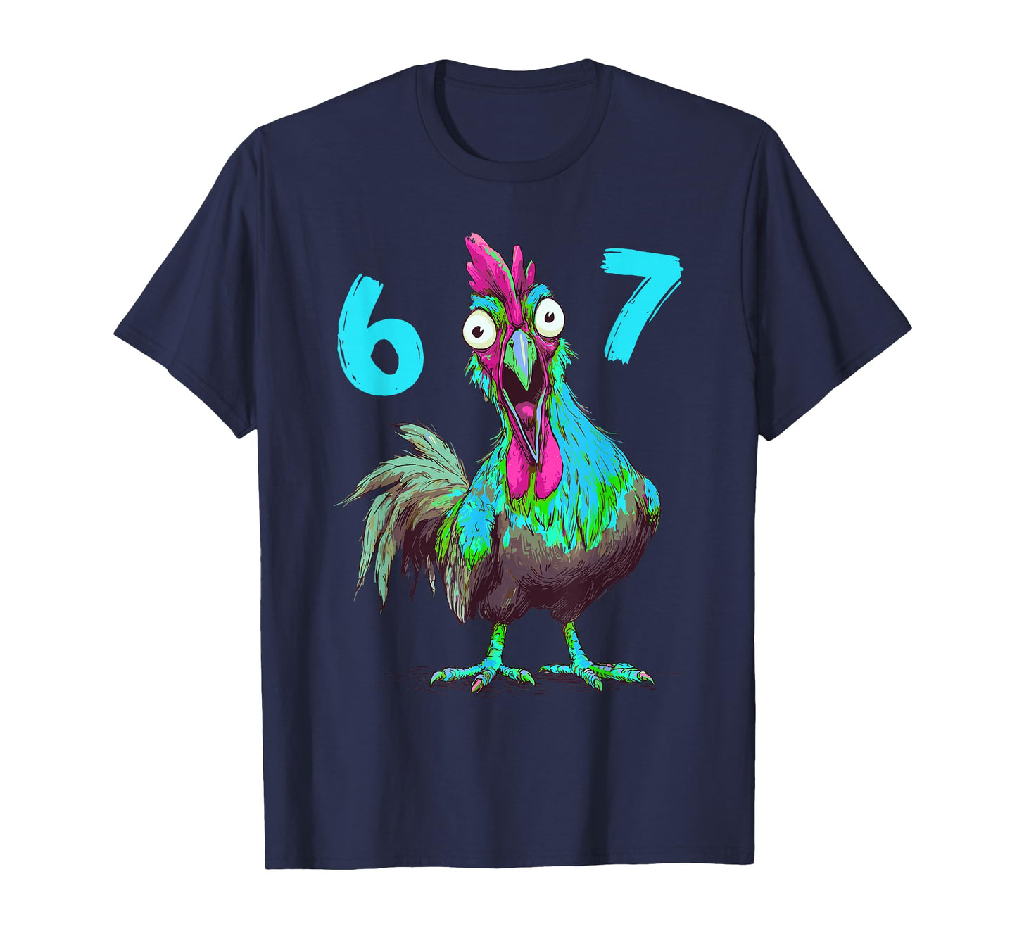 Six Seven 6 7 Italian Chicken Brainrot 67 Gamer Meme T-Shirt