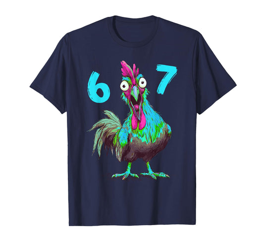 Six Seven 6 7 Italian Chicken Brainrot 67 Gamer Meme T-Shirt