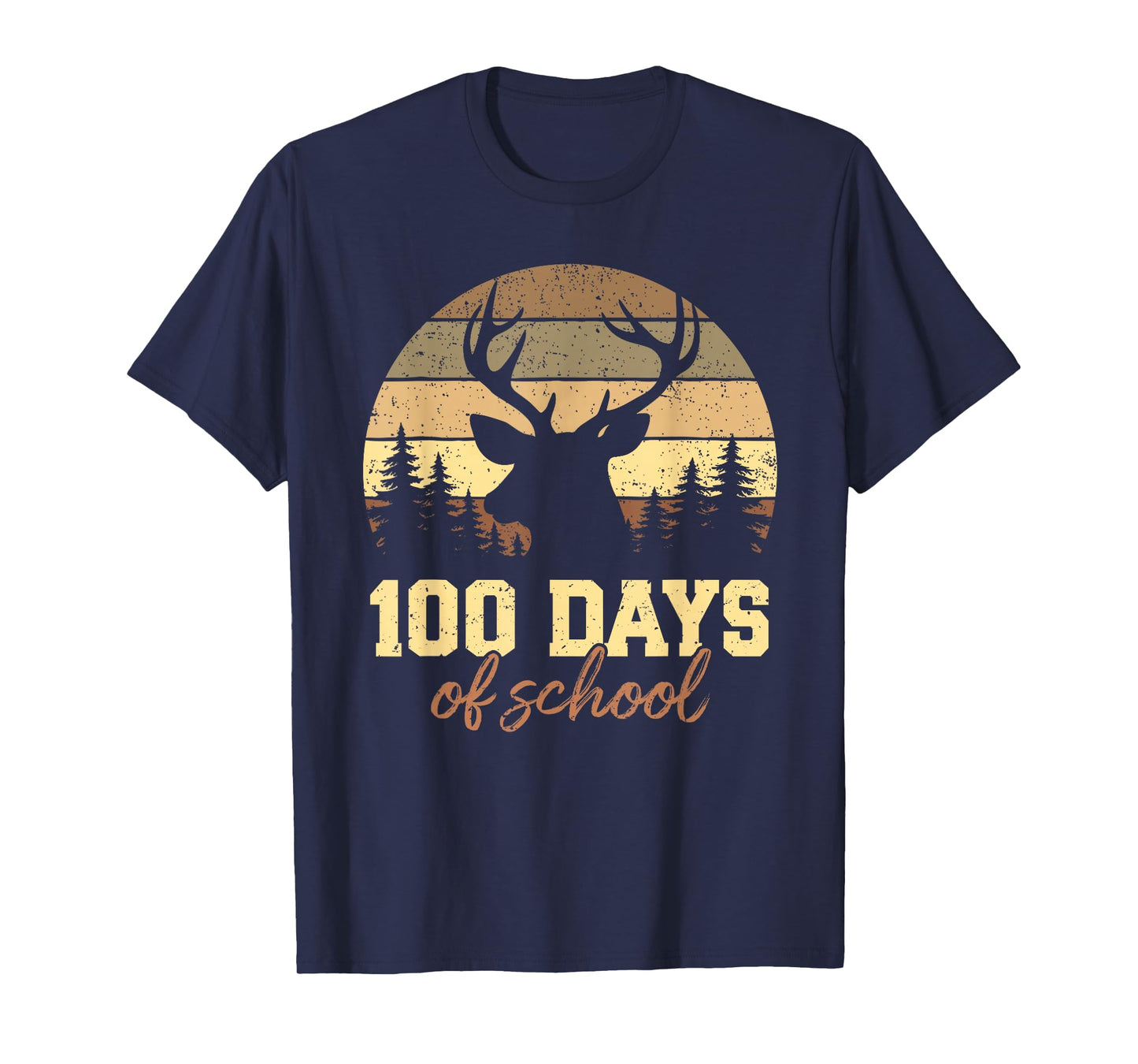 Oh Deer 100 Days of School Hunting 100th Day Boys Kids T-Shirt