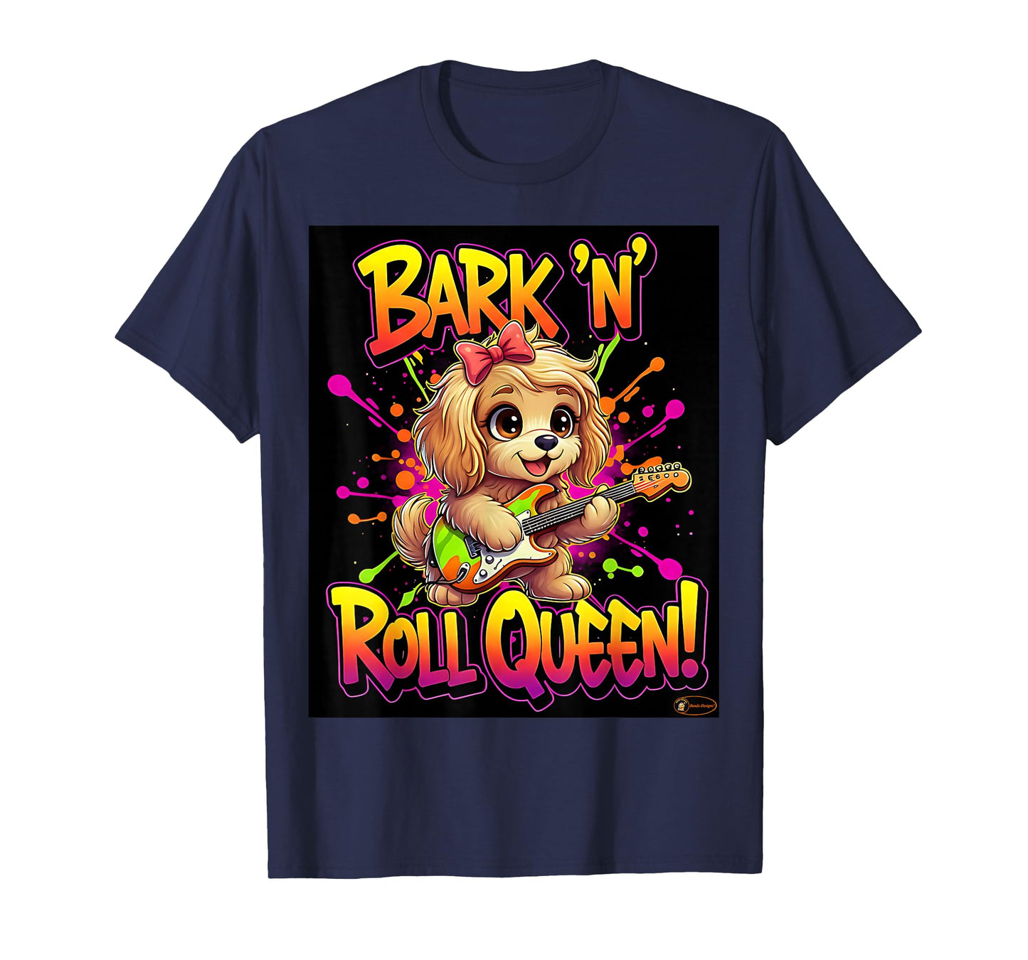 Cute Puppy Playing Guitar - Funny Music Lover Design T-Shirt