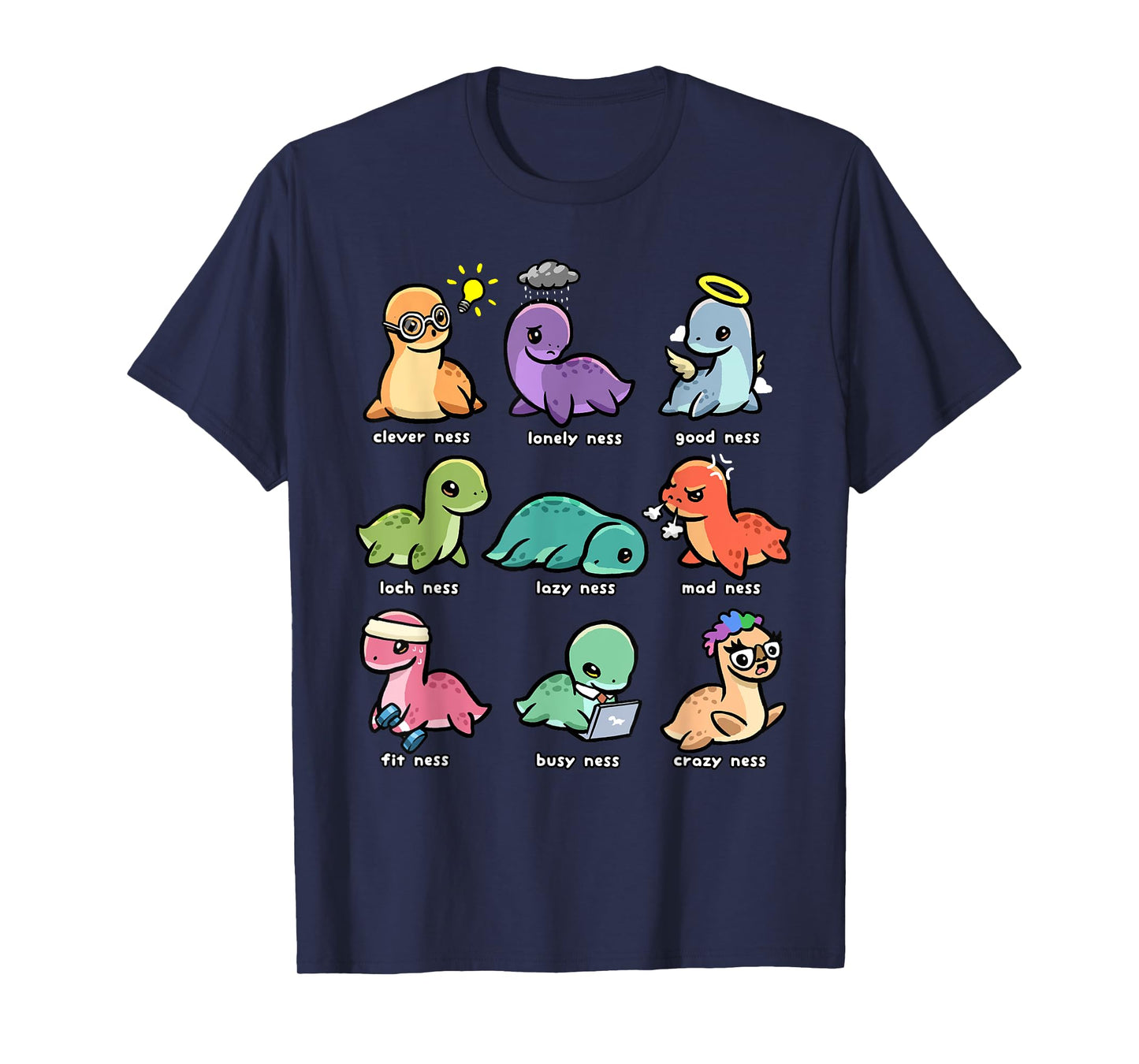 Loch Ness Monster Shirt Funny Types of Ness Cryptid Nessie T-Shirt