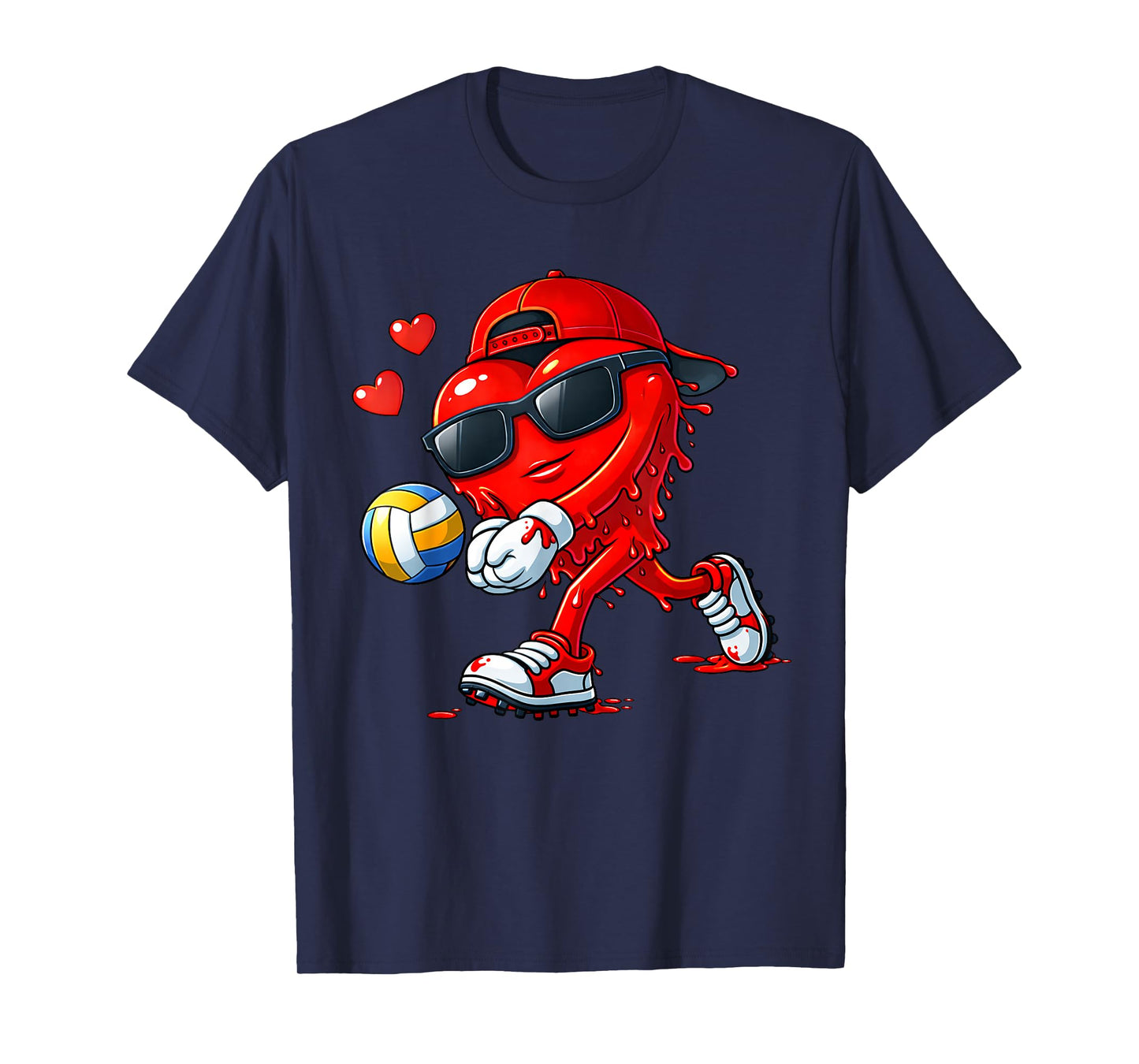Valentine Volleyball Heart Drip Sport Valentines Day Boys T-Shirt