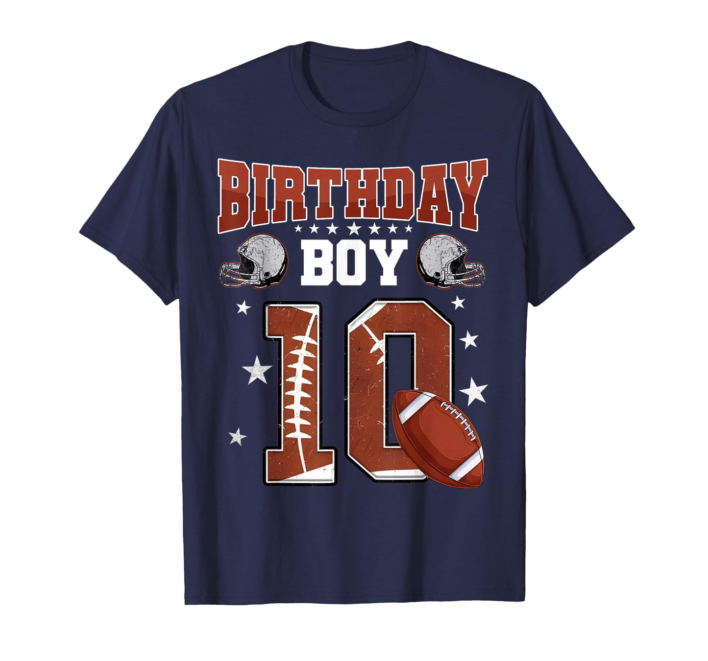 Kids 10th Birthday Boy Football Themed Party 10 Year Old T-Shirt