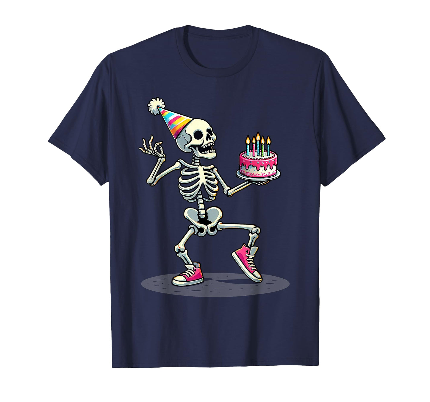 Funny Halloween Birthday Party Halloween Skeleton Birthday T-Shirt