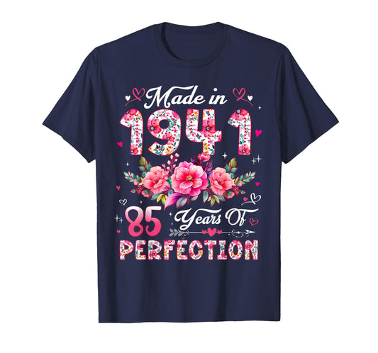 85 Year Old Made in 1941 Floral 85th Birthday Women T-Shirt