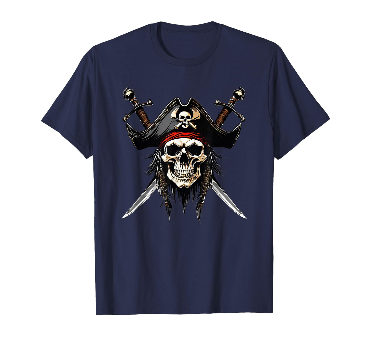 Pirate Skull Halloween Costume Men Women Boys Girls Teens T-Shirt