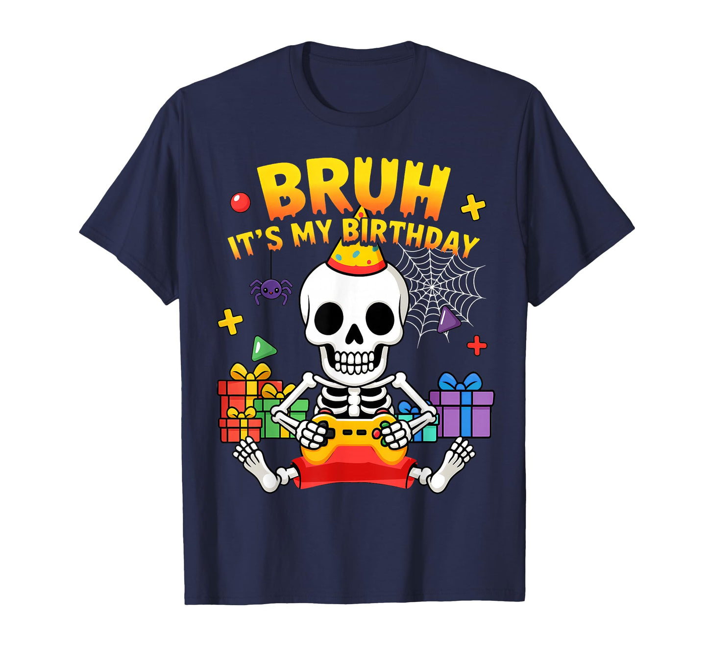 It's My Birthday Skeleton Gamer Halloween Birthday Party T-Shirt