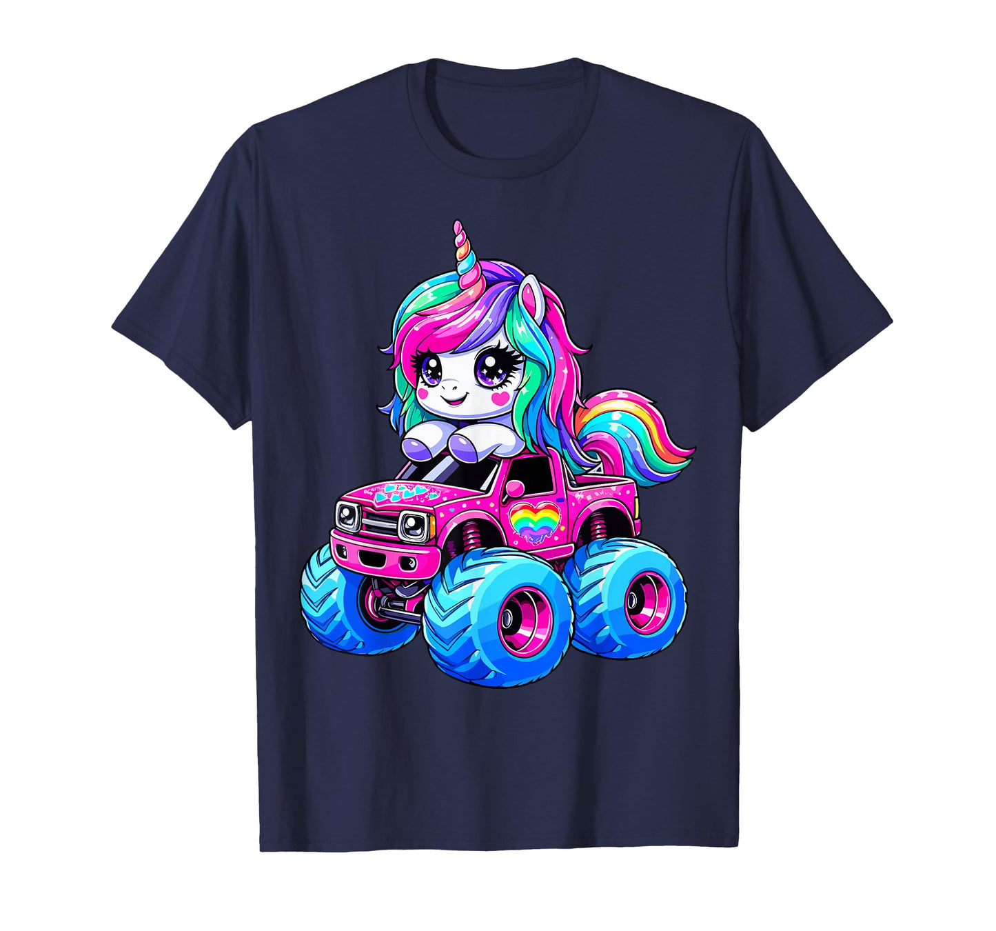 Cute Unicorn Riding Monster Truck T-Shirt