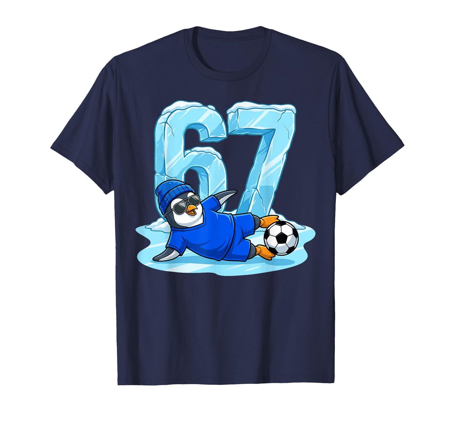 Penguin Soccer 67 Ice Slide Funny Winter Sports T-Shirt