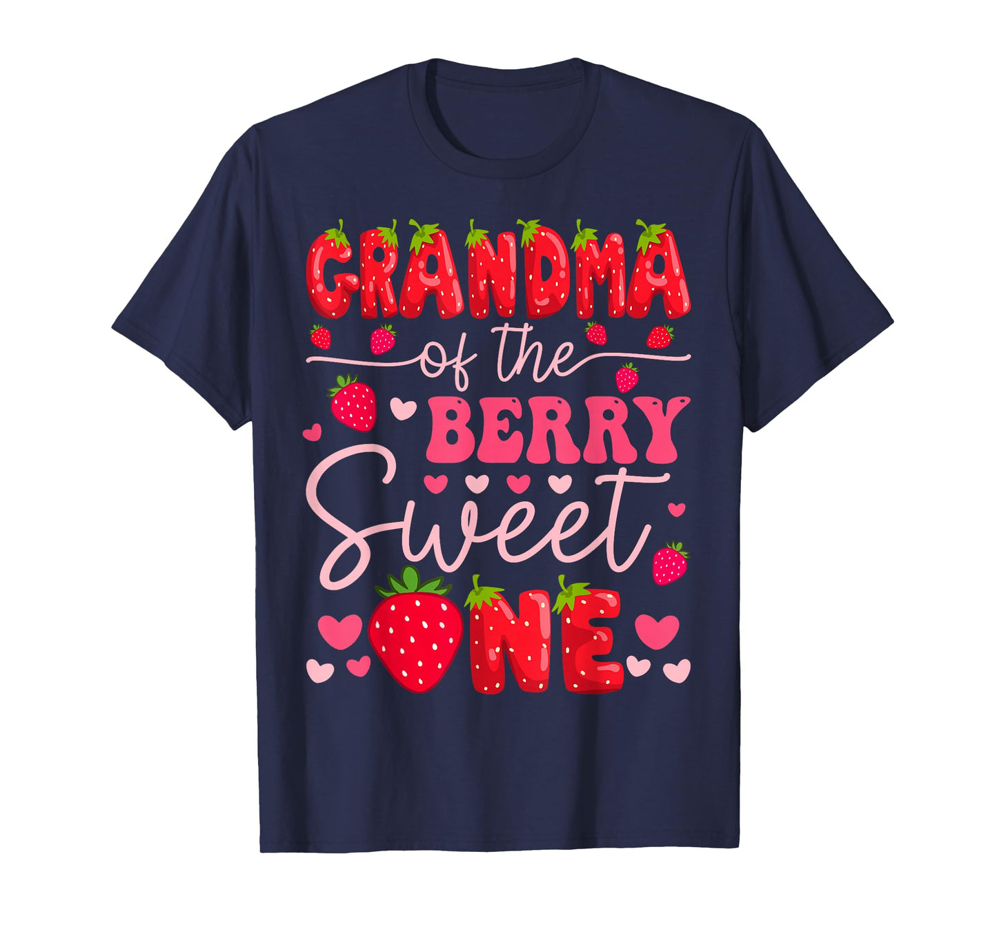 Grandma Of The Berry Sweet One Strawberry 1St Birthday Girl T-Shirt