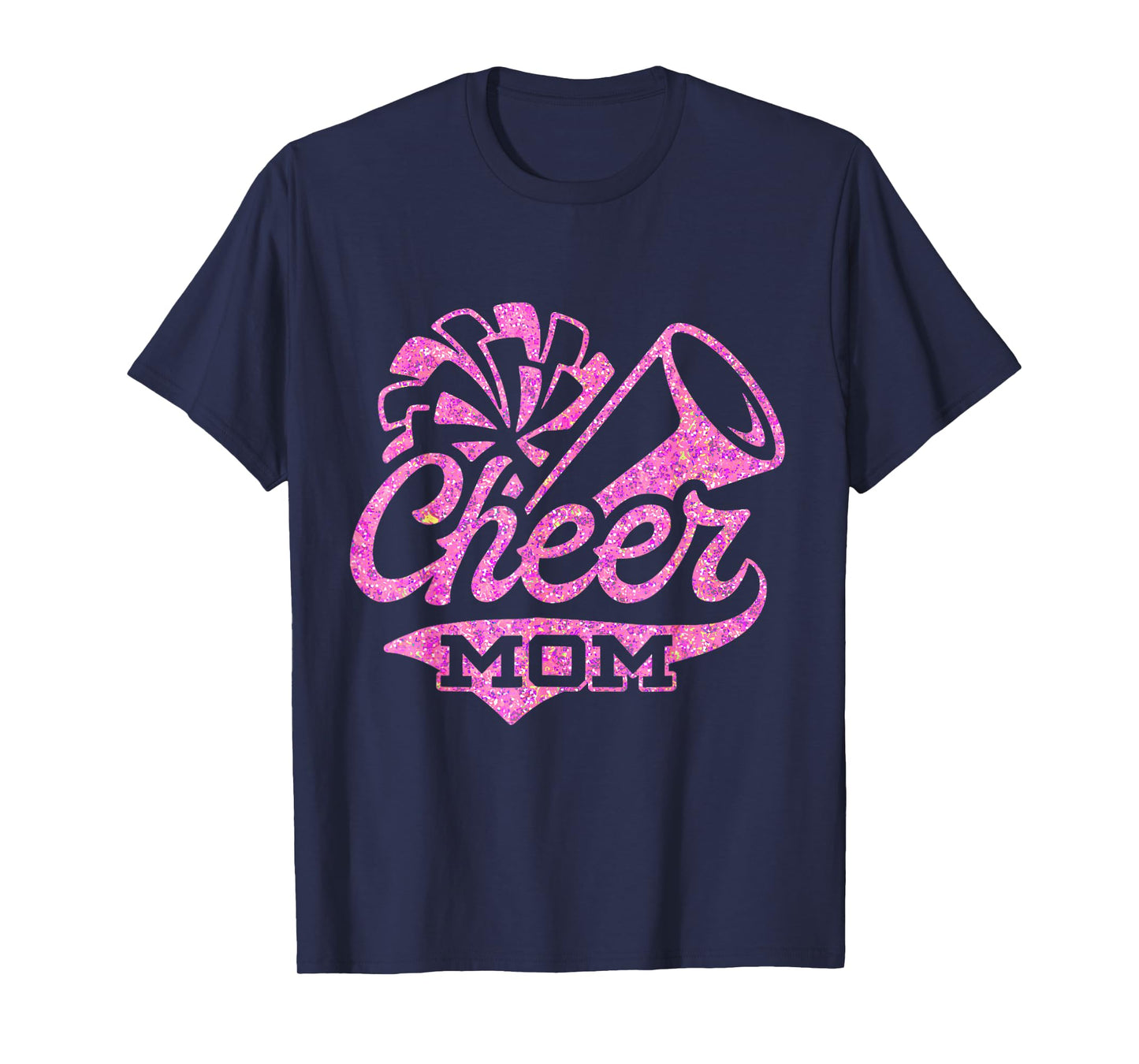 Cheerleader Black Pink Pom Pom Cheer Mom Biggest Fan T-Shirt