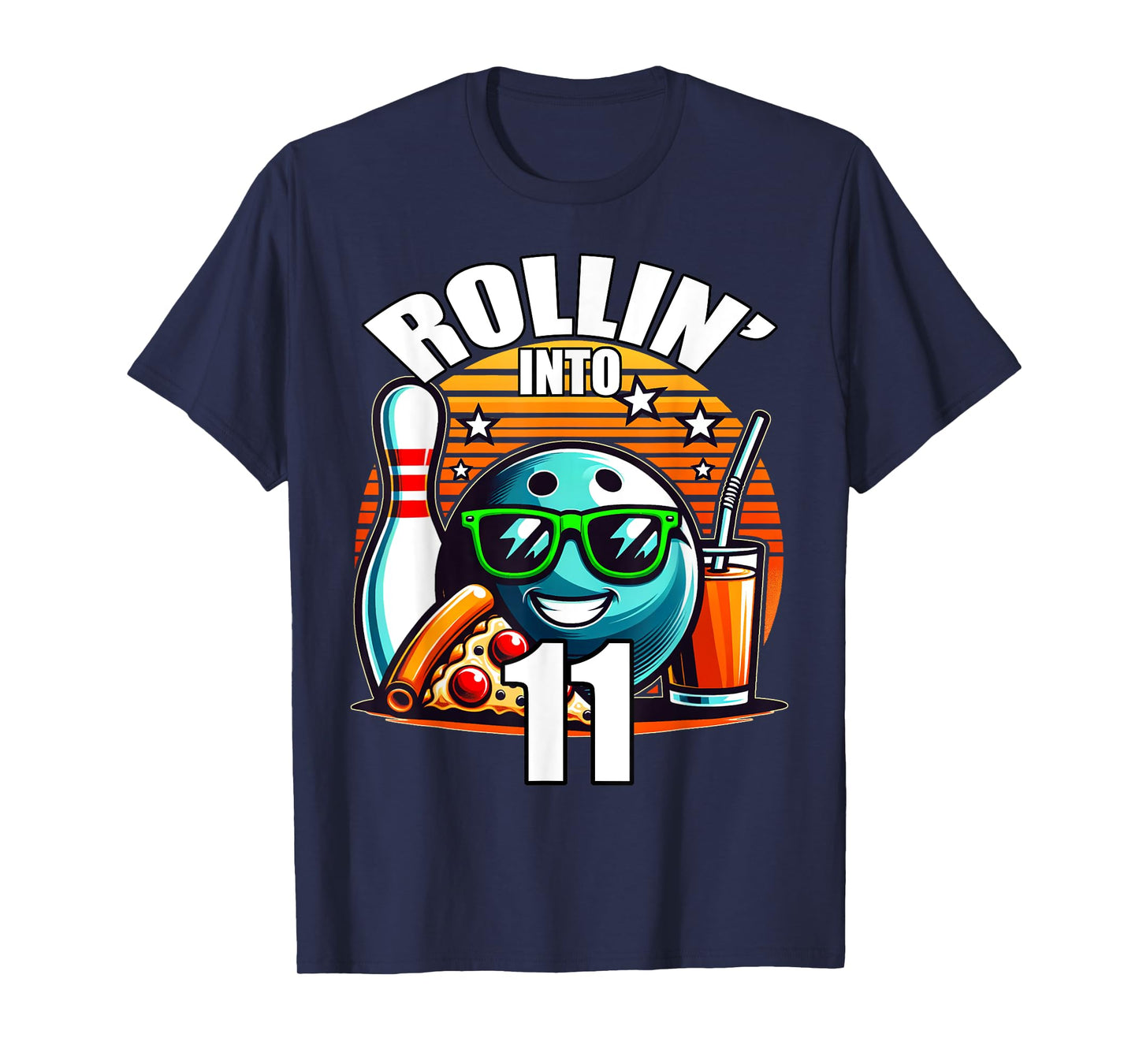 Rollin into 11 Bowling Birthday Party 11th Birthday Kids T-Shirt