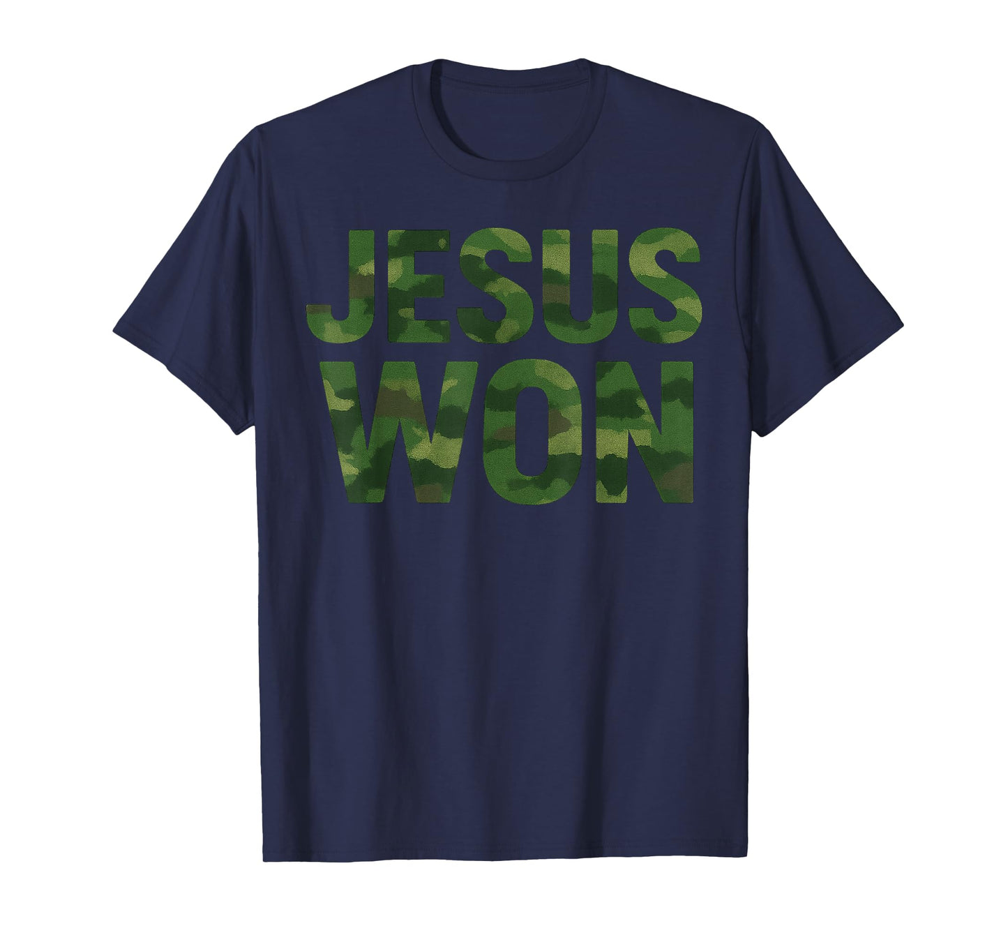 Vintage Christian Faith Quote Jesus Won Camo T-Shirt