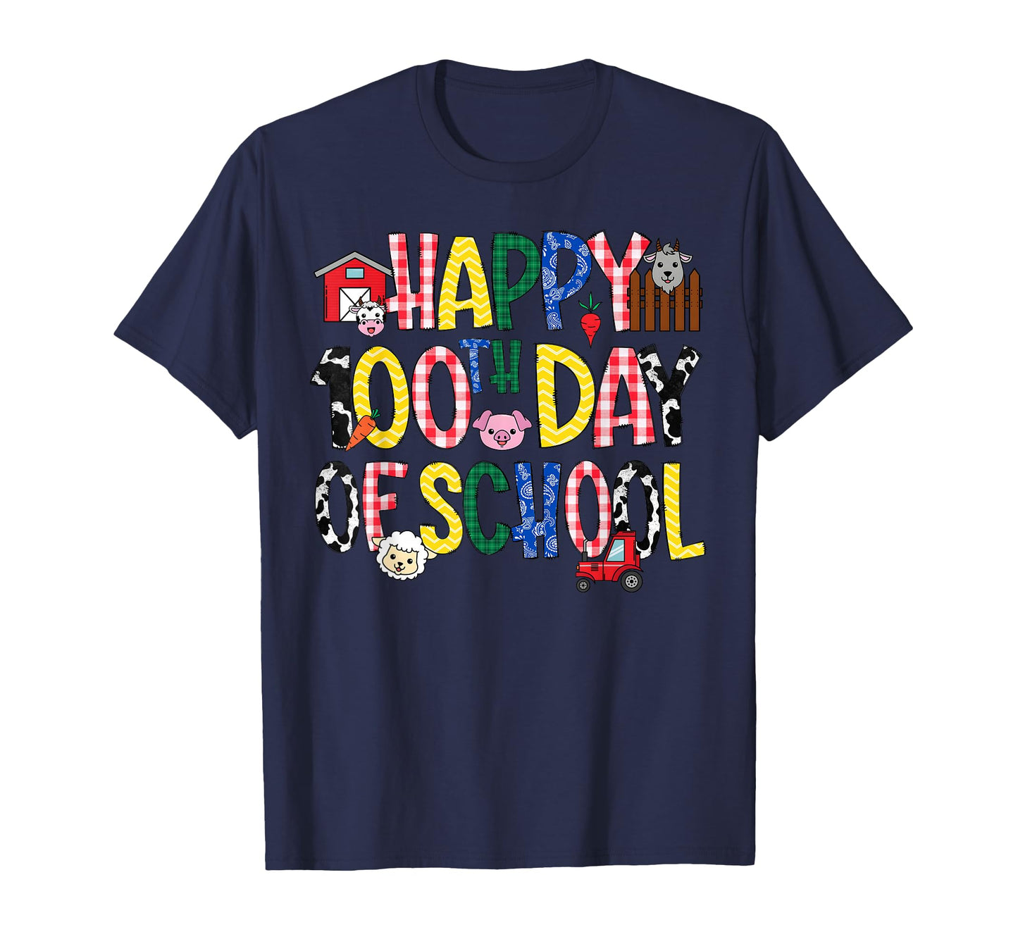 100 Days of School Farm Animal 100th Day of School Kids T-Shirt