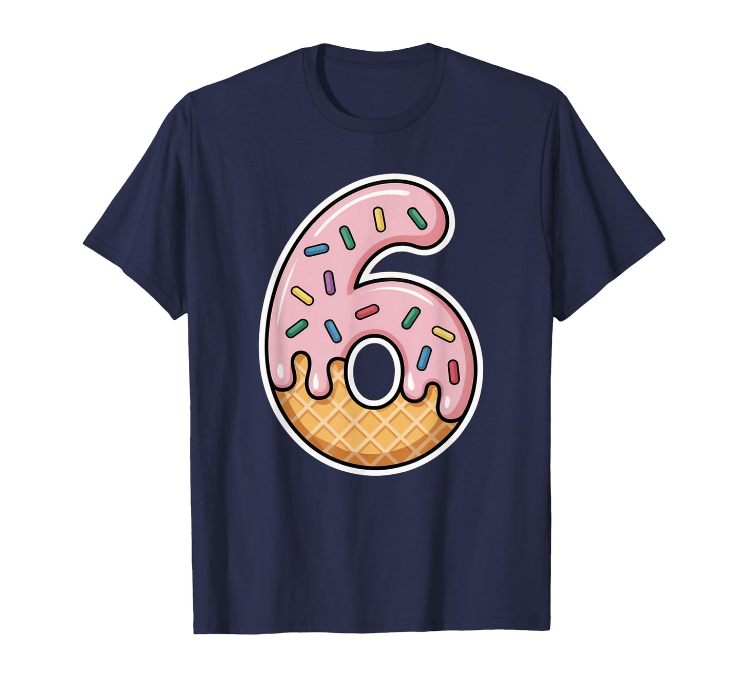 Number 6 Ice Cream Drip Six Seven 67 Meme 6th Birthday Boy T-Shirt