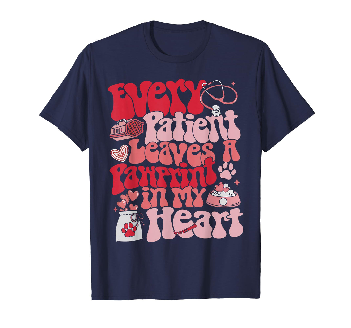 Every Patient Leaves A Paw Print in My Heart Valentines T-Shirt