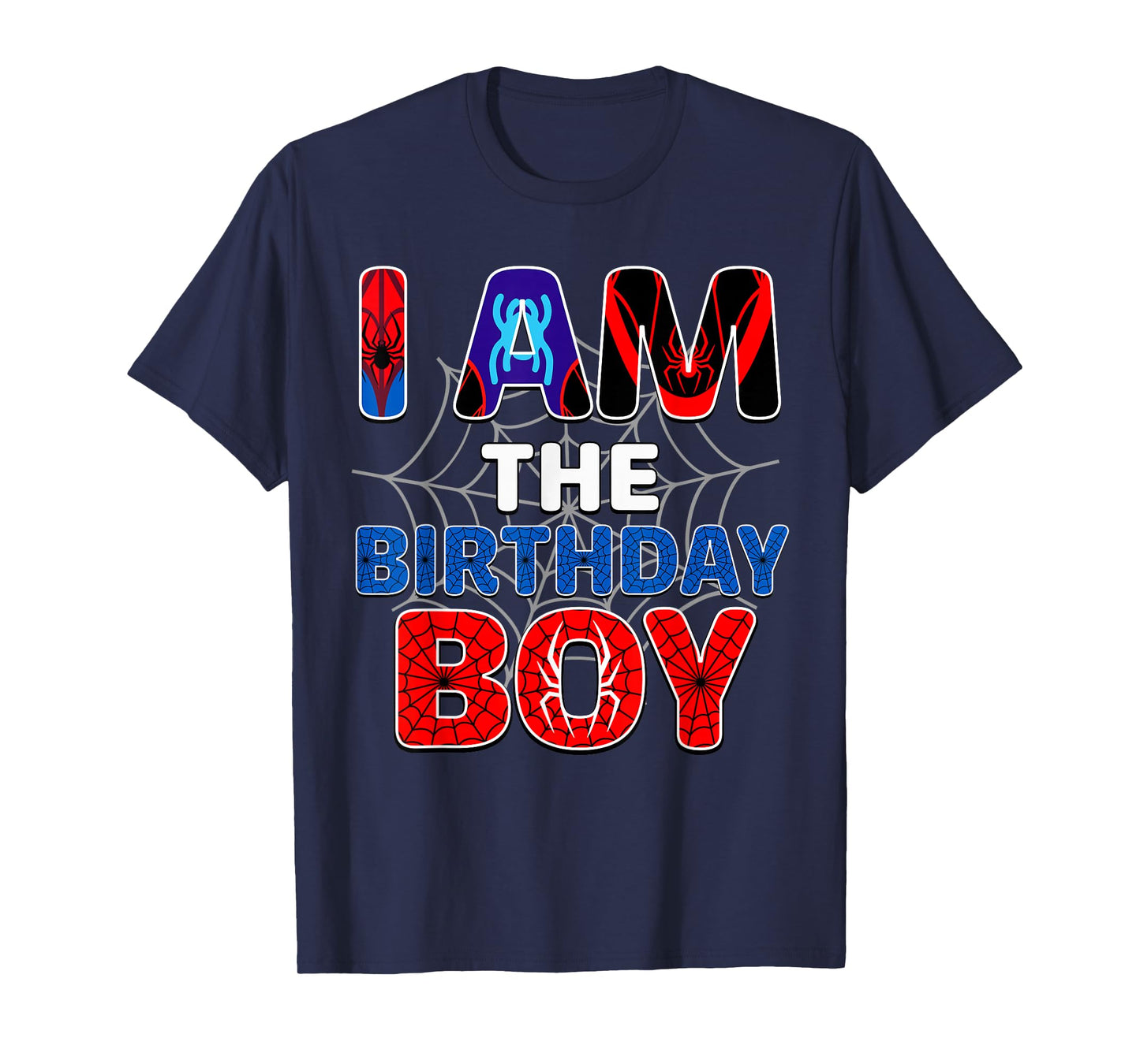 Kids I'm The Birthday Boy Shirt Matching Family Spider Web T-Shirt