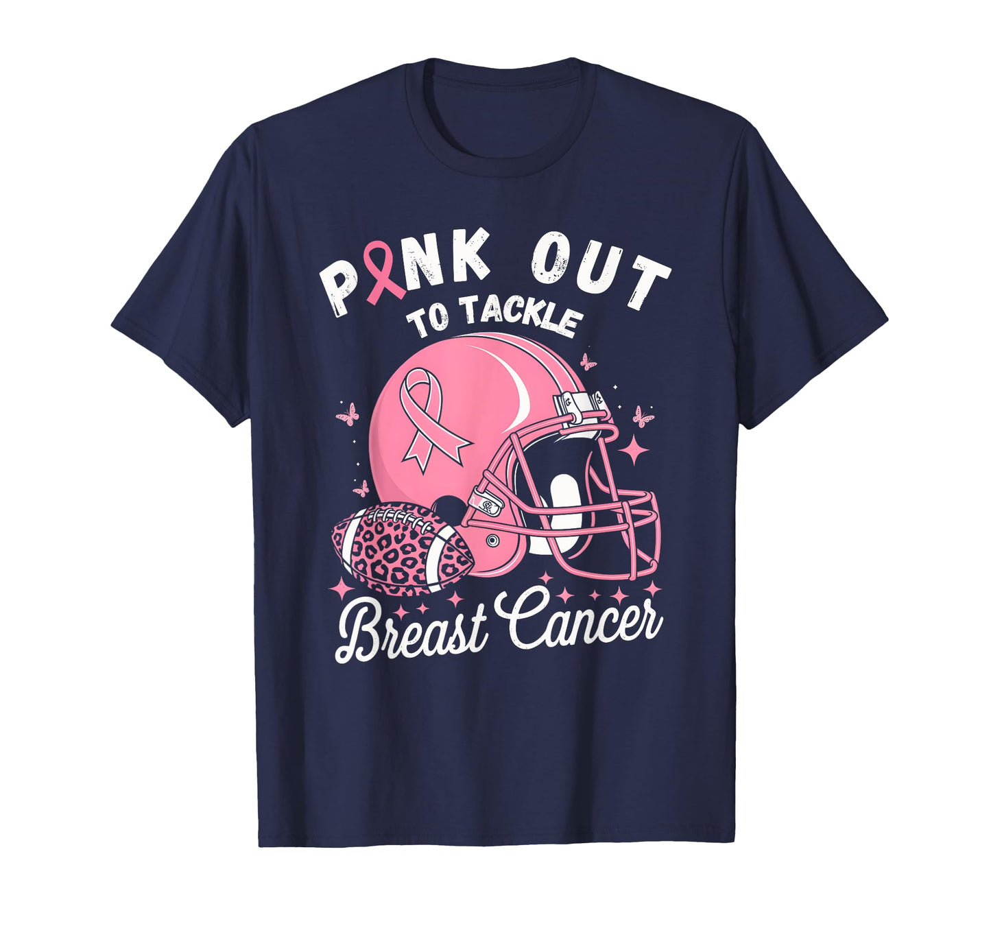 Pink Out Tackle Breast Cancer Awareness American Football T-Shirt