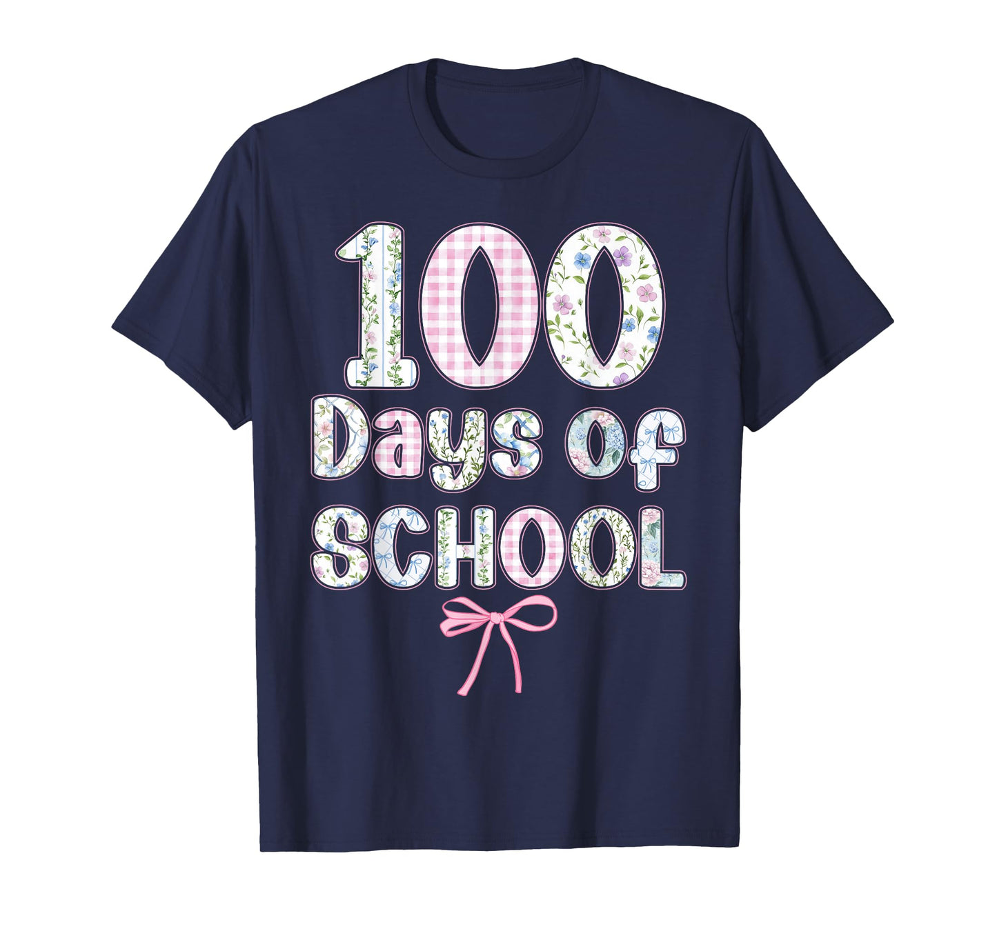 100 Days of School Coquette Bow 100th Day of School Teachers T-Shirt