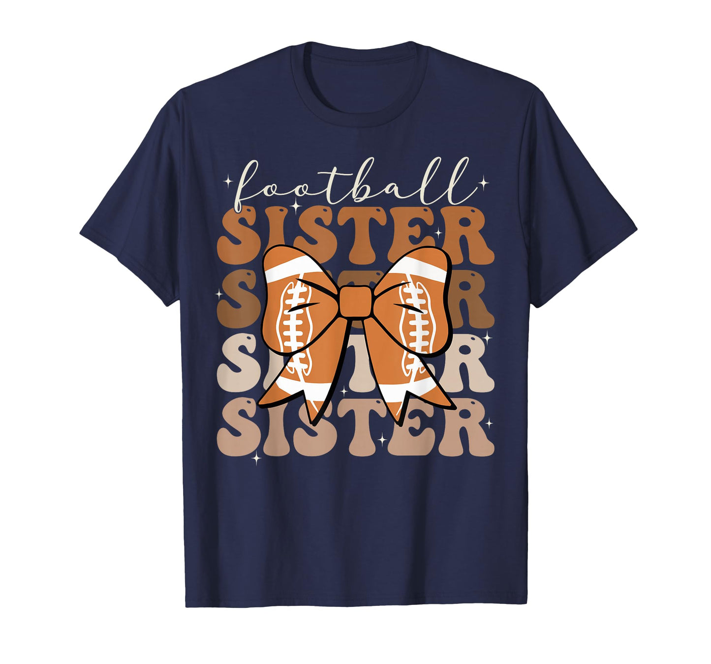Football Sister Vintage Sport Lover Sister Mothers Da T-Shirt