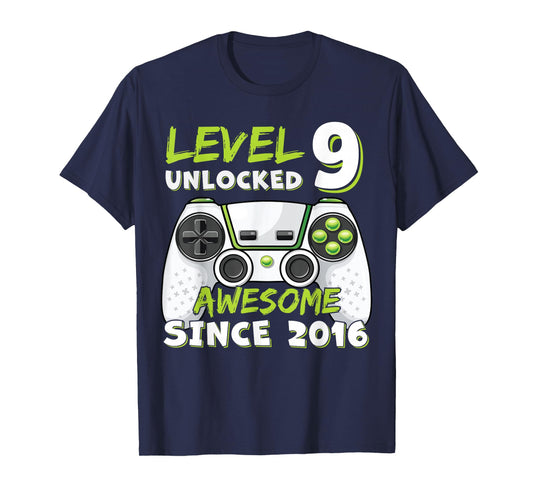 9 Year Old BDay Decorations Son Boy 9yr 2016 9th Birthday T-Shirt
