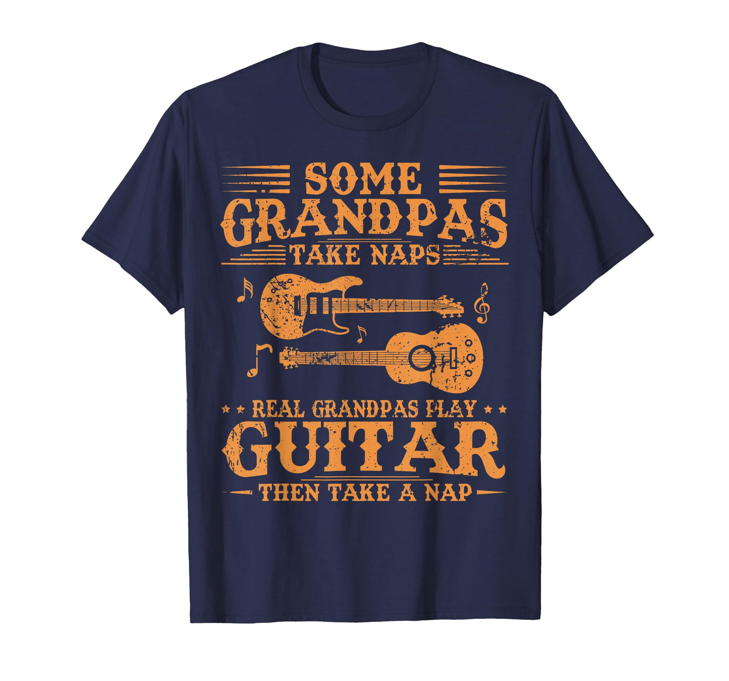 Real Grandpas Play Guitar Then Take Nap Funny Guitarist T-Shirt