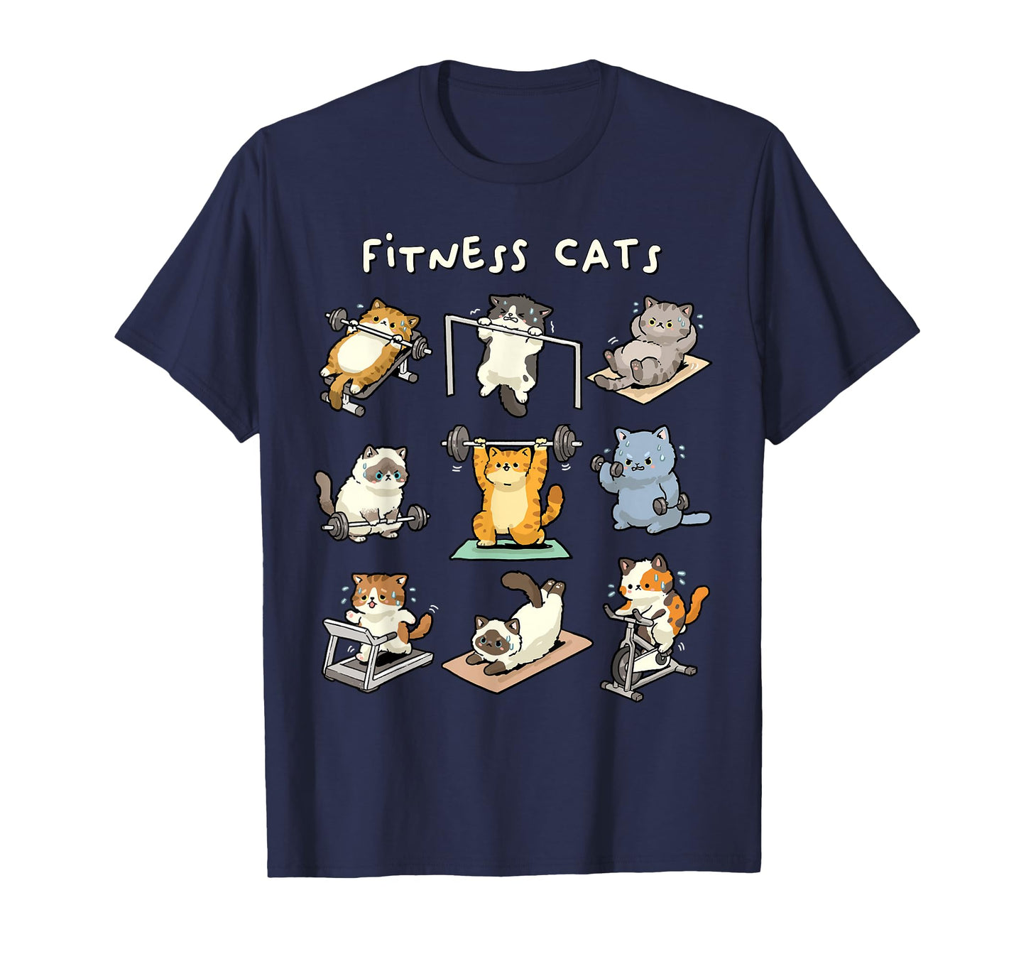 Fitness Cats Funny Gym Workout Cat New Year Resolution T-Shirt
